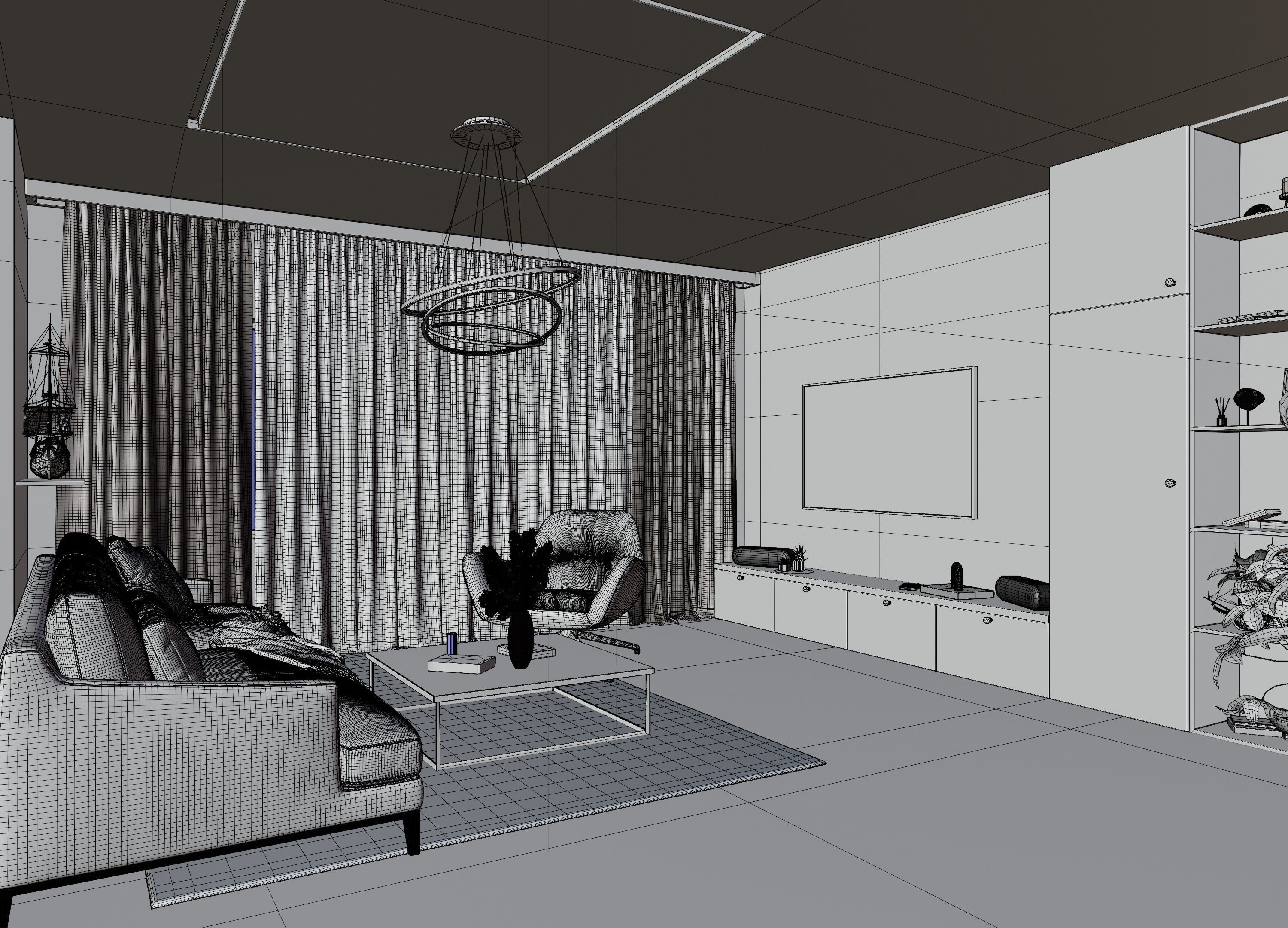 Modern Apartment Scene In Native Blend File-Vizfromblender 3D model_12