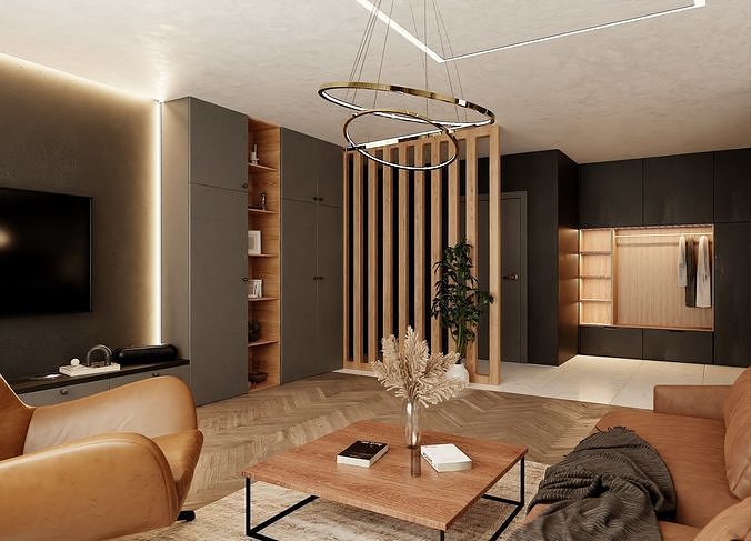 Modern Apartment Scene In Native Blend File-Vizfromblender 3D model 3