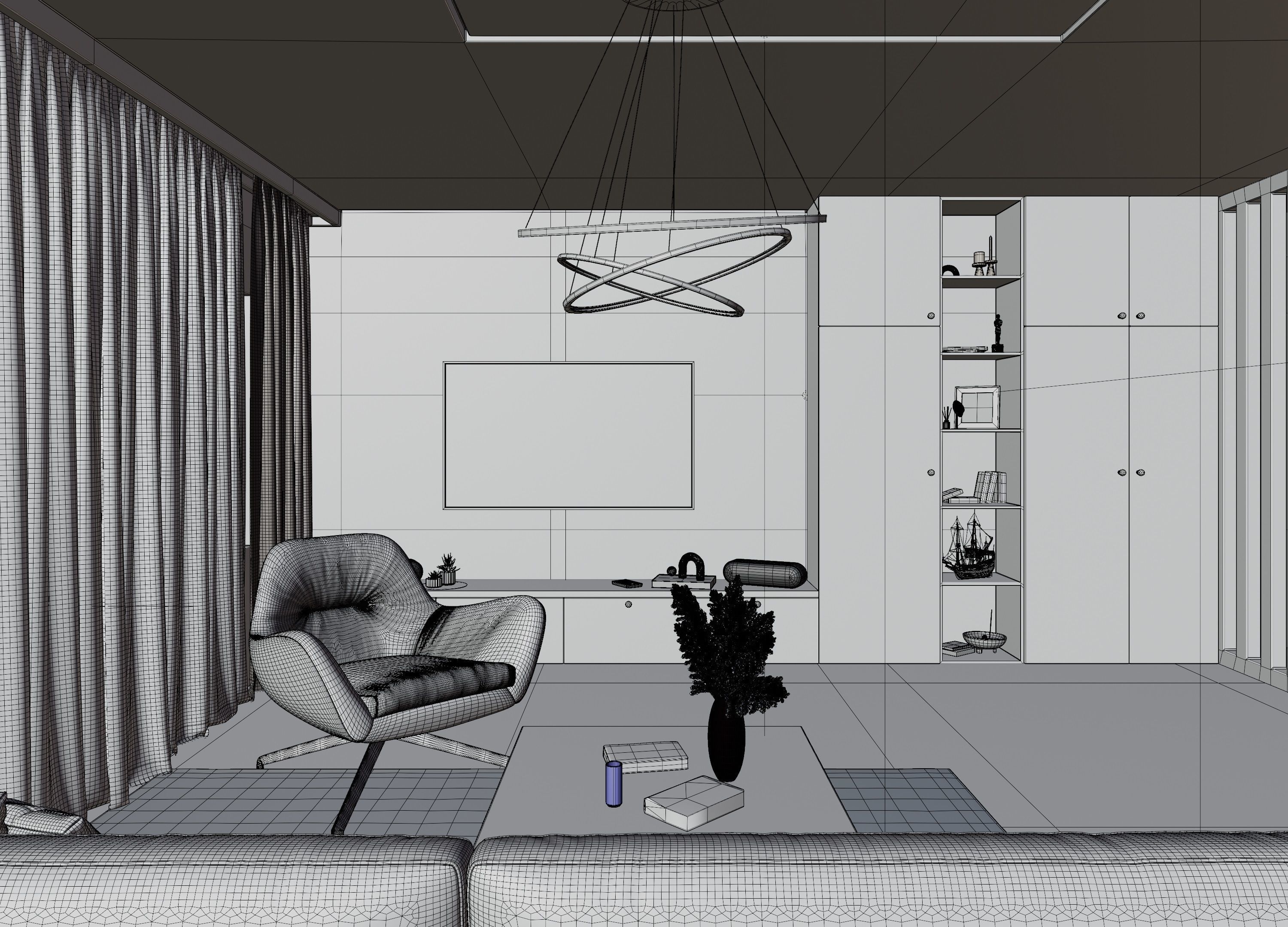 Modern Apartment Scene In Native Blend File-Vizfromblender 3D model_24