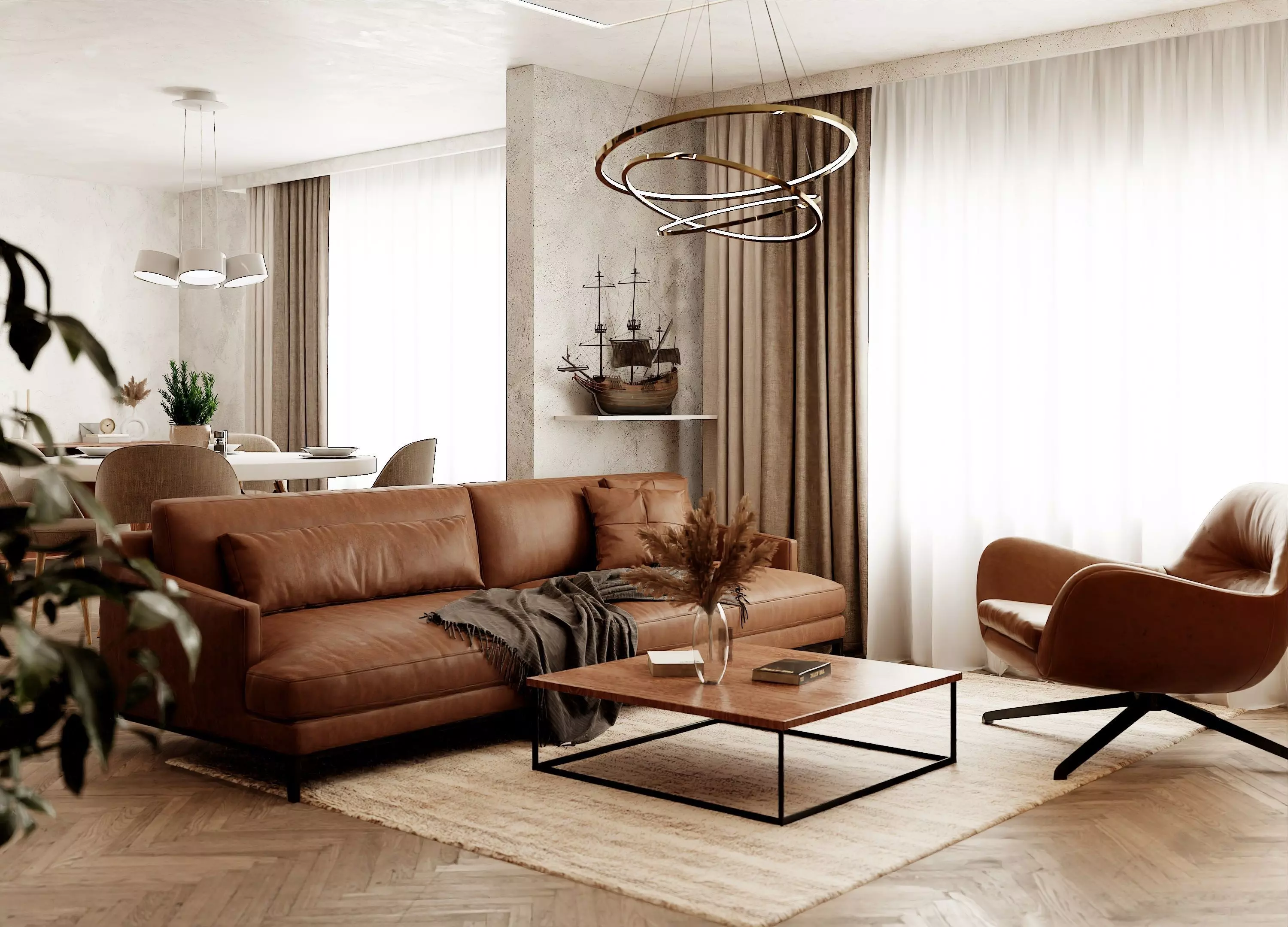 Modern Apartment Scene In Native Blend File-Vizfromblender 3D model_0