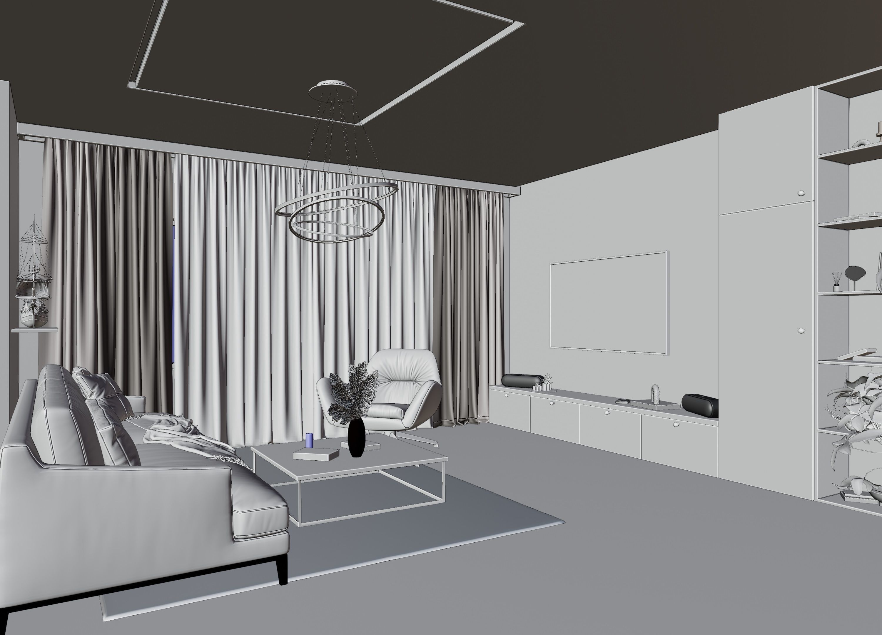 Modern Apartment Scene In Native Blend File-Vizfromblender 3D model_13