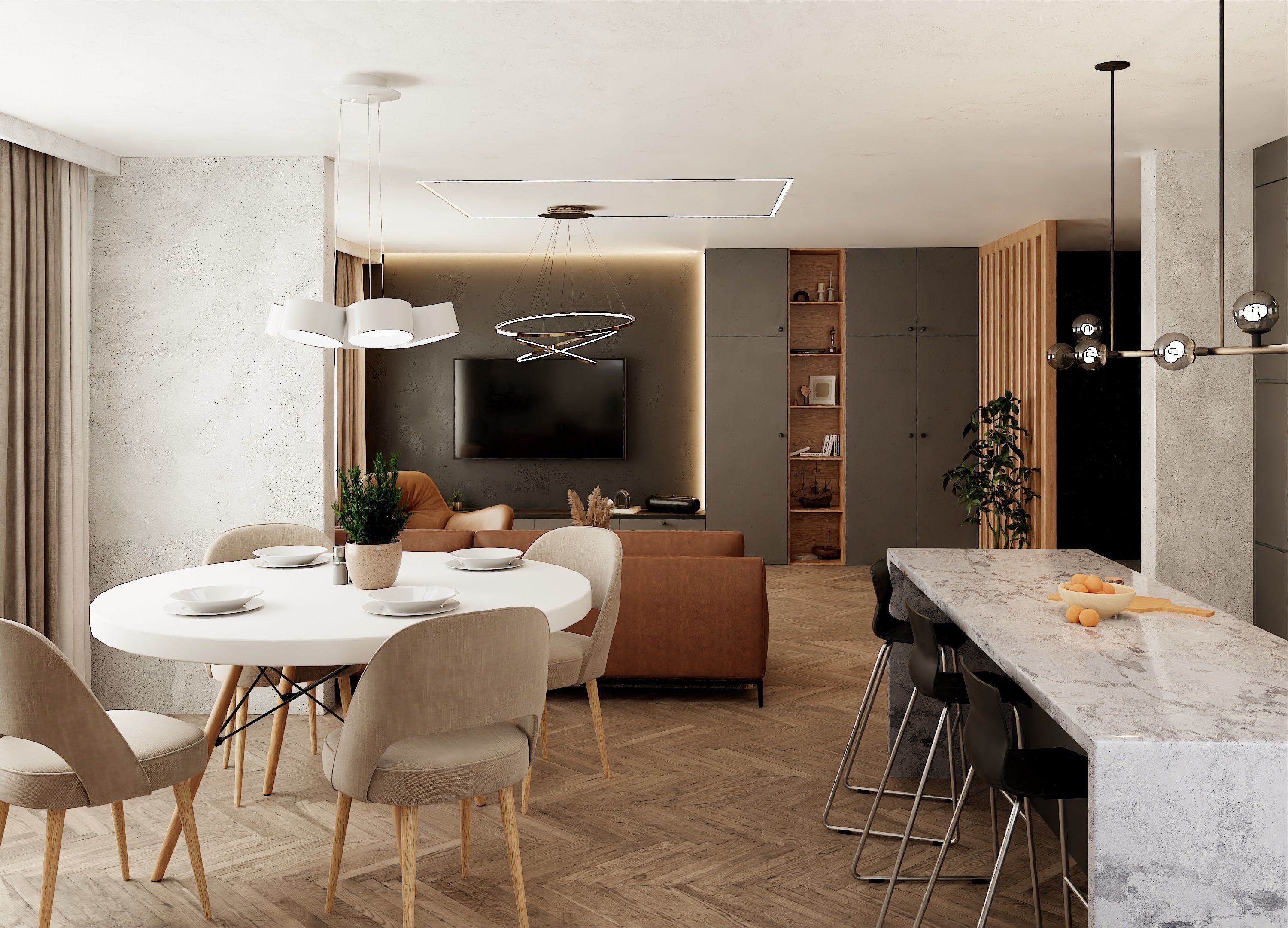 Modern Apartment Scene In Native Blend File-Vizfromblender 3D model_8