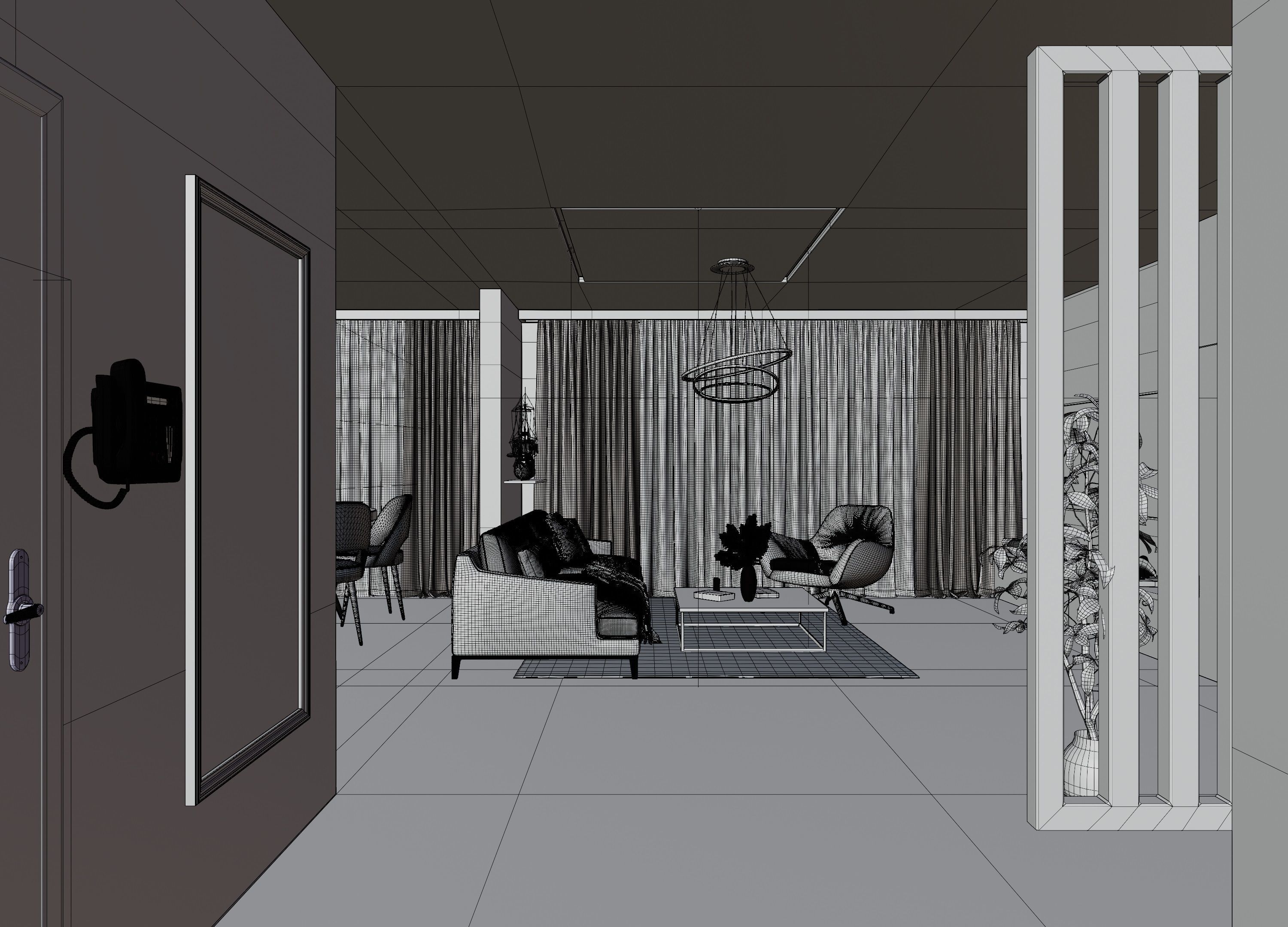 Modern Apartment Scene In Native Blend File-Vizfromblender 3D model_22
