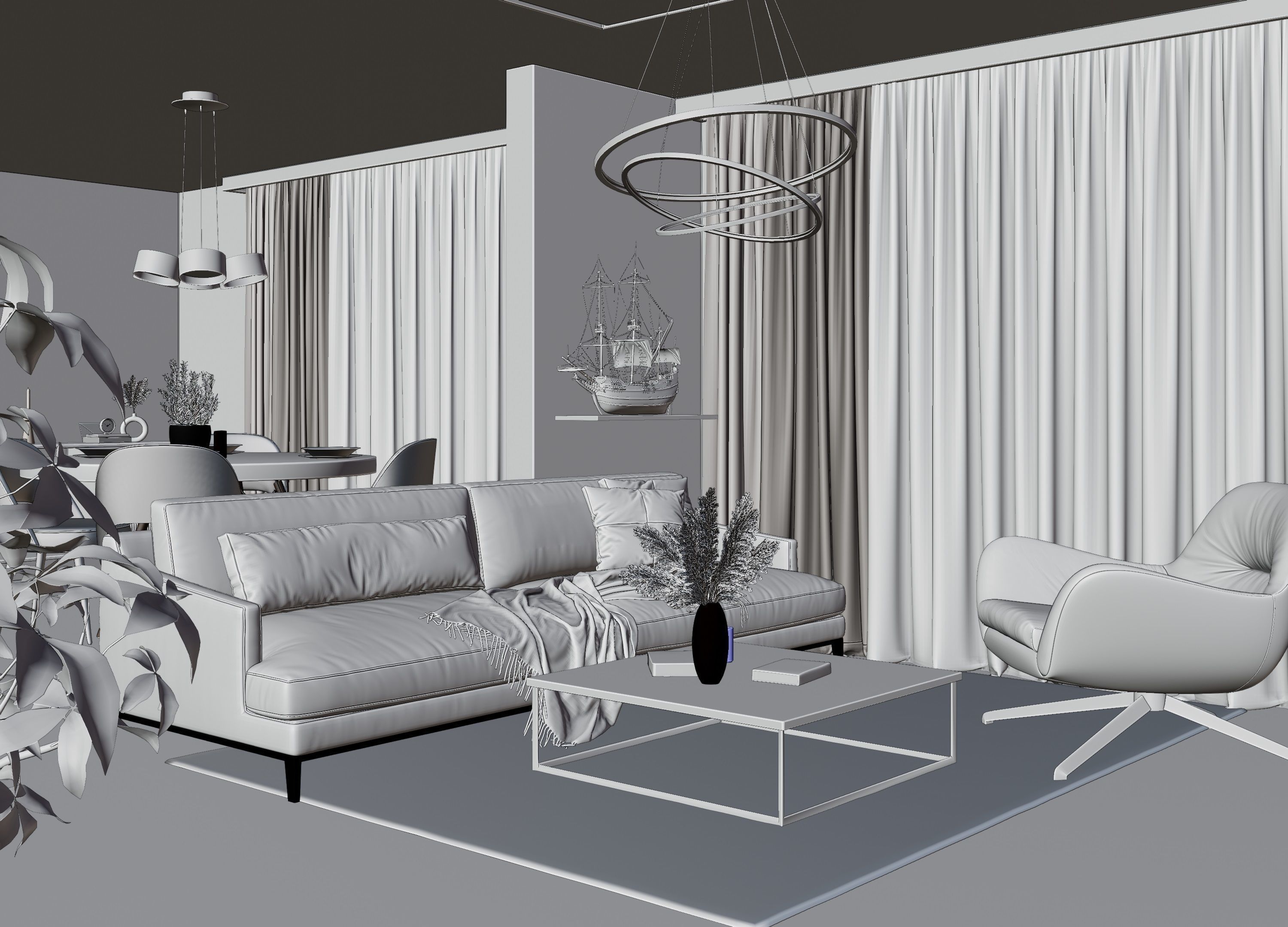 Modern Apartment Scene In Native Blend File-Vizfromblender 3D model_11