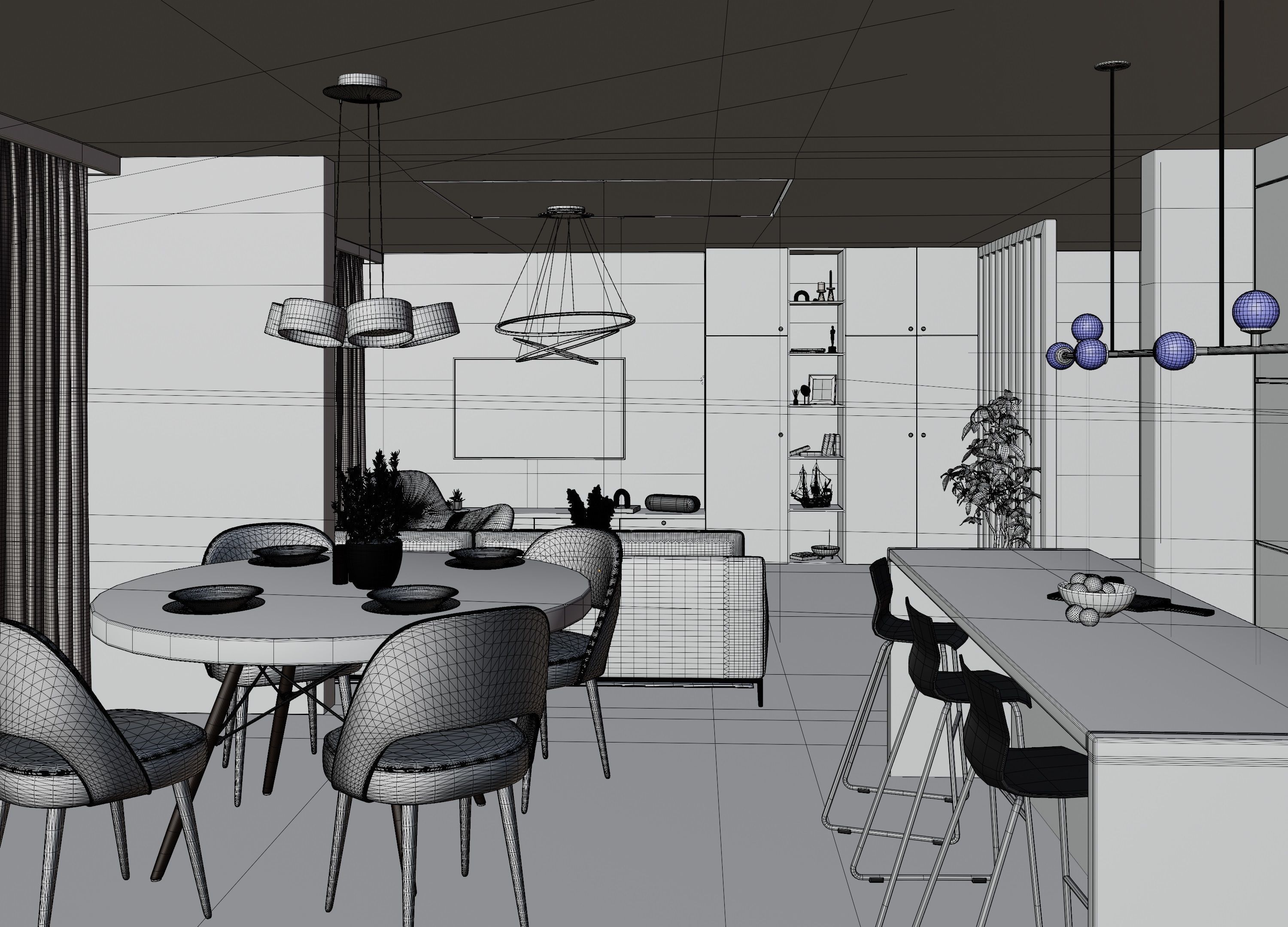 Modern Apartment Scene In Native Blend File-Vizfromblender 3D model_26