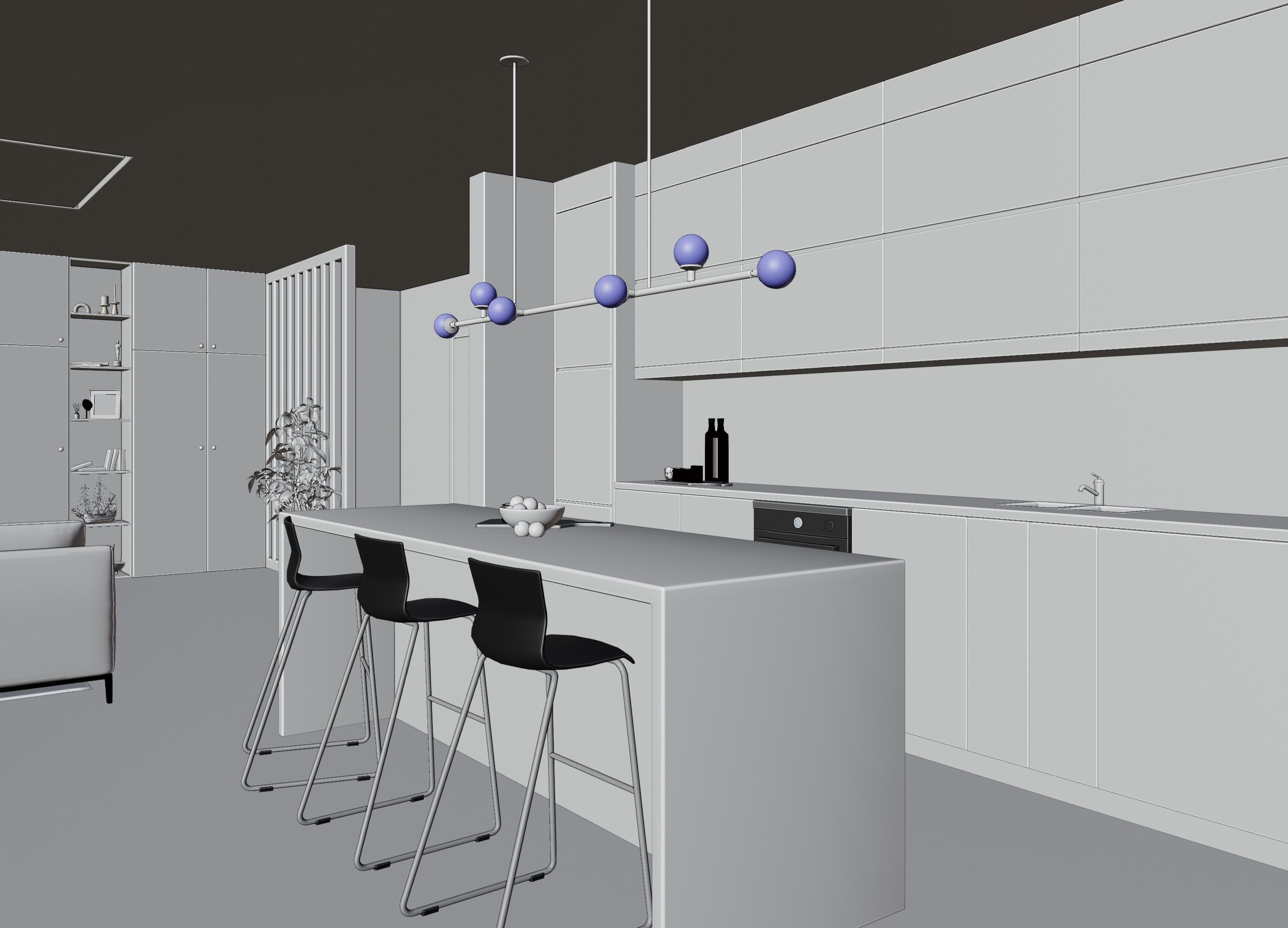 Modern Apartment Scene In Native Blend File-Vizfromblender 3D model_21