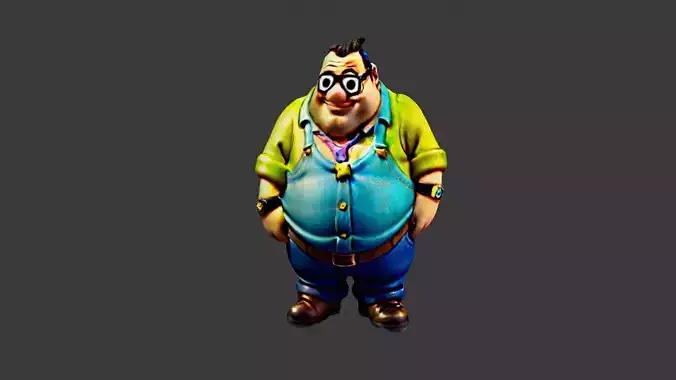 Fat Cartoon Man 