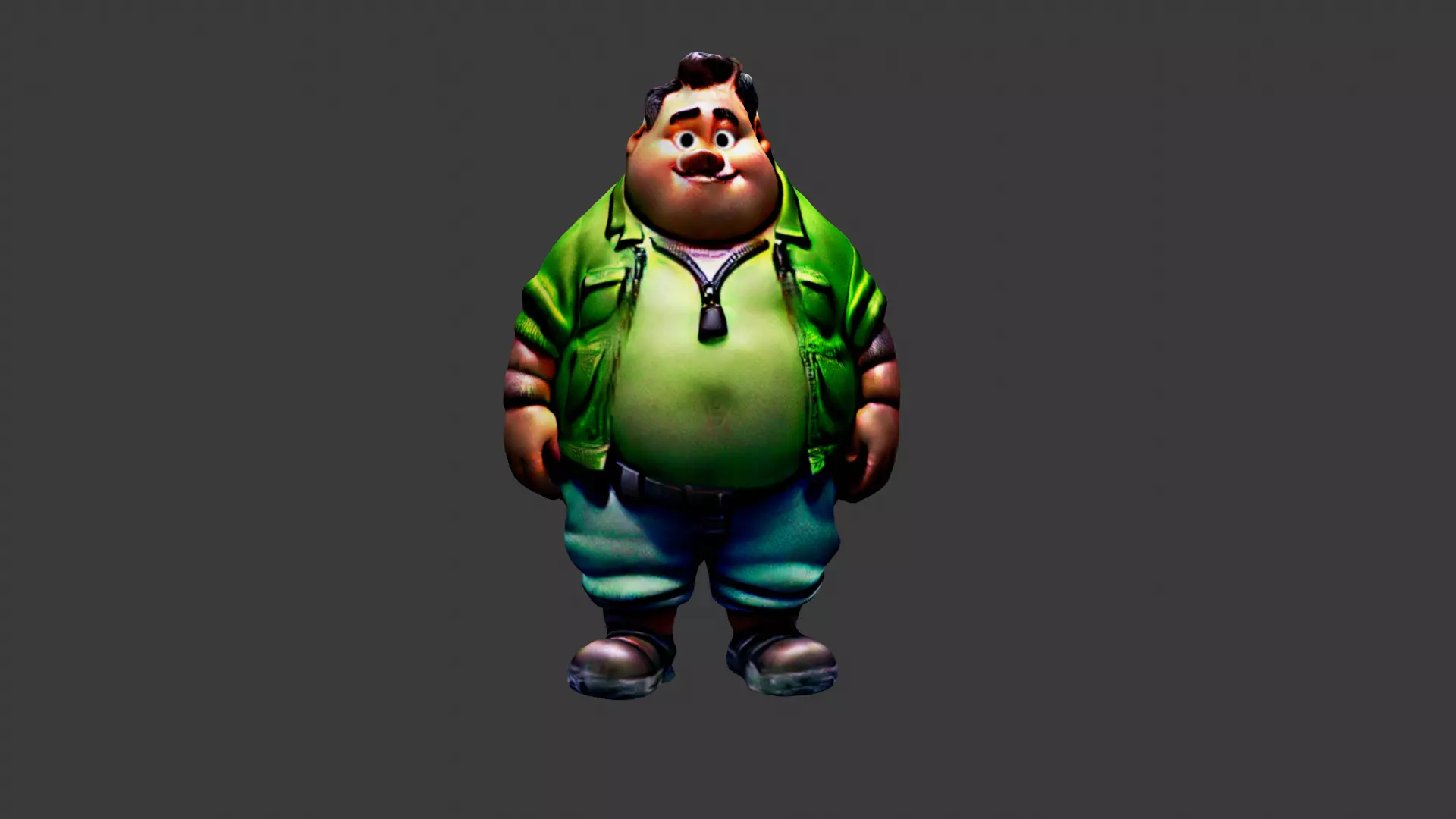 Fat Man  Low-poly 3D model_0