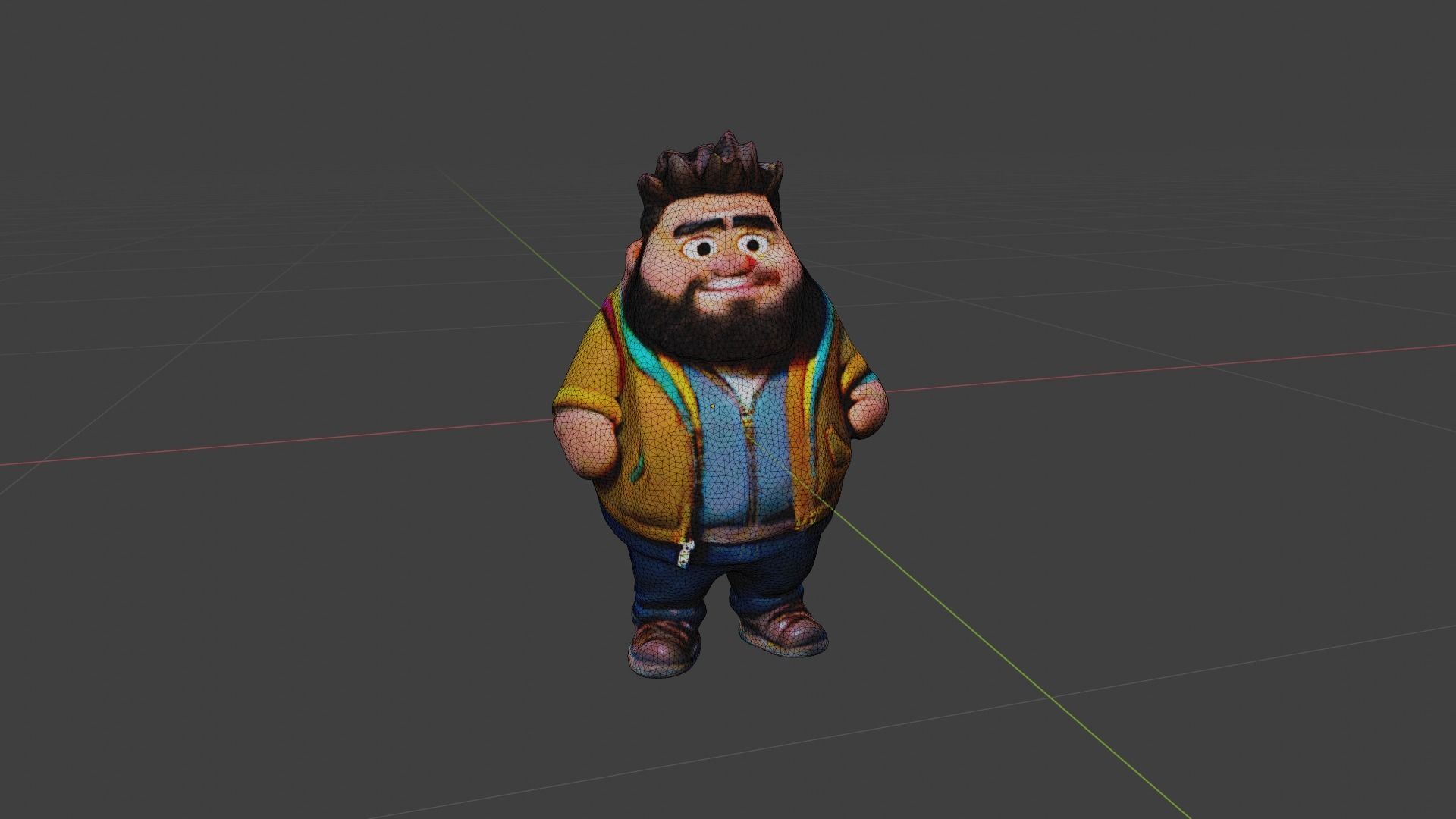 Fat Man  Low-poly 3D model_6