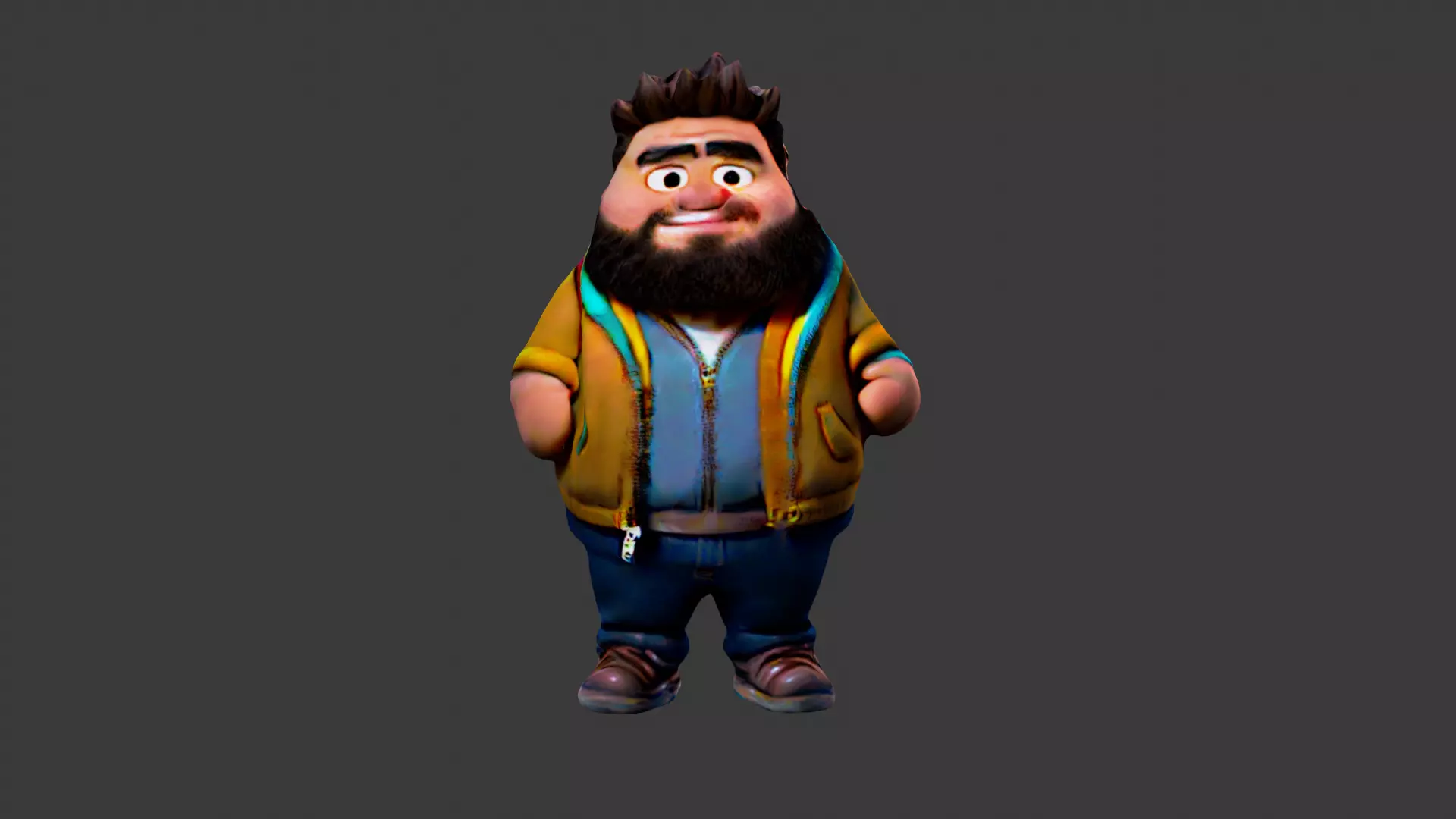 Fat Man  Low-poly 3D model_0