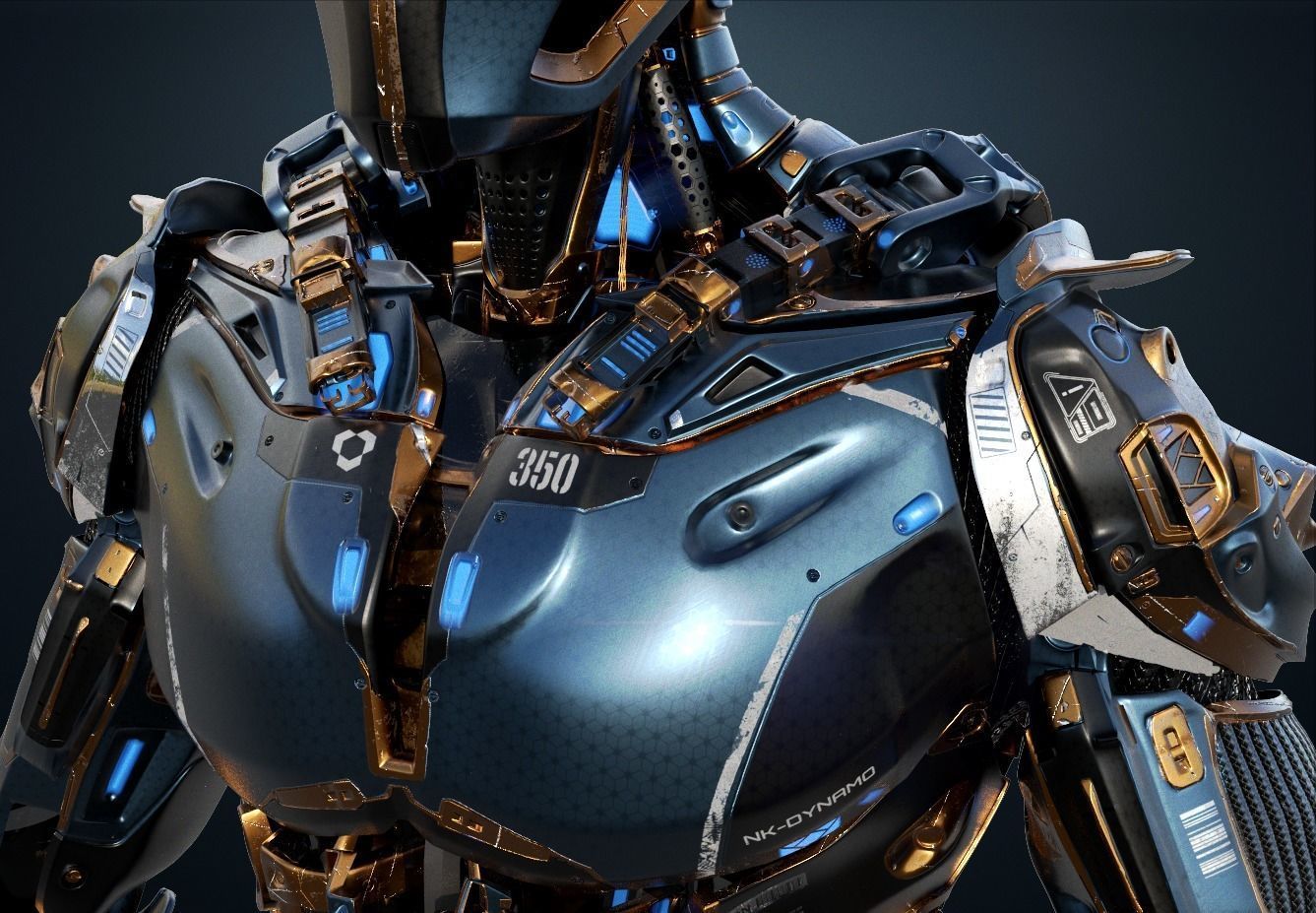 Mech Character - Dynamo Low-poly 3D model_3