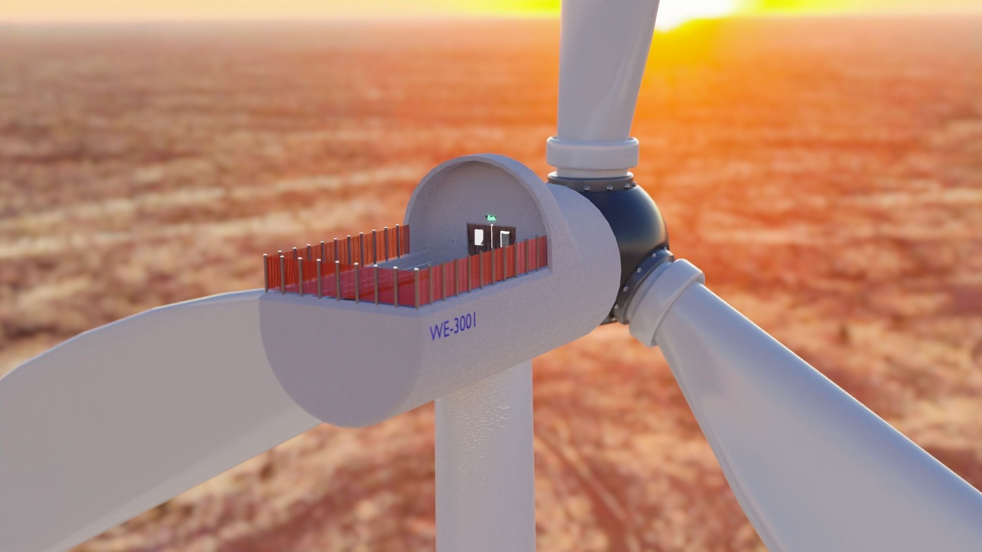 renewable energy windmill 3D model_4