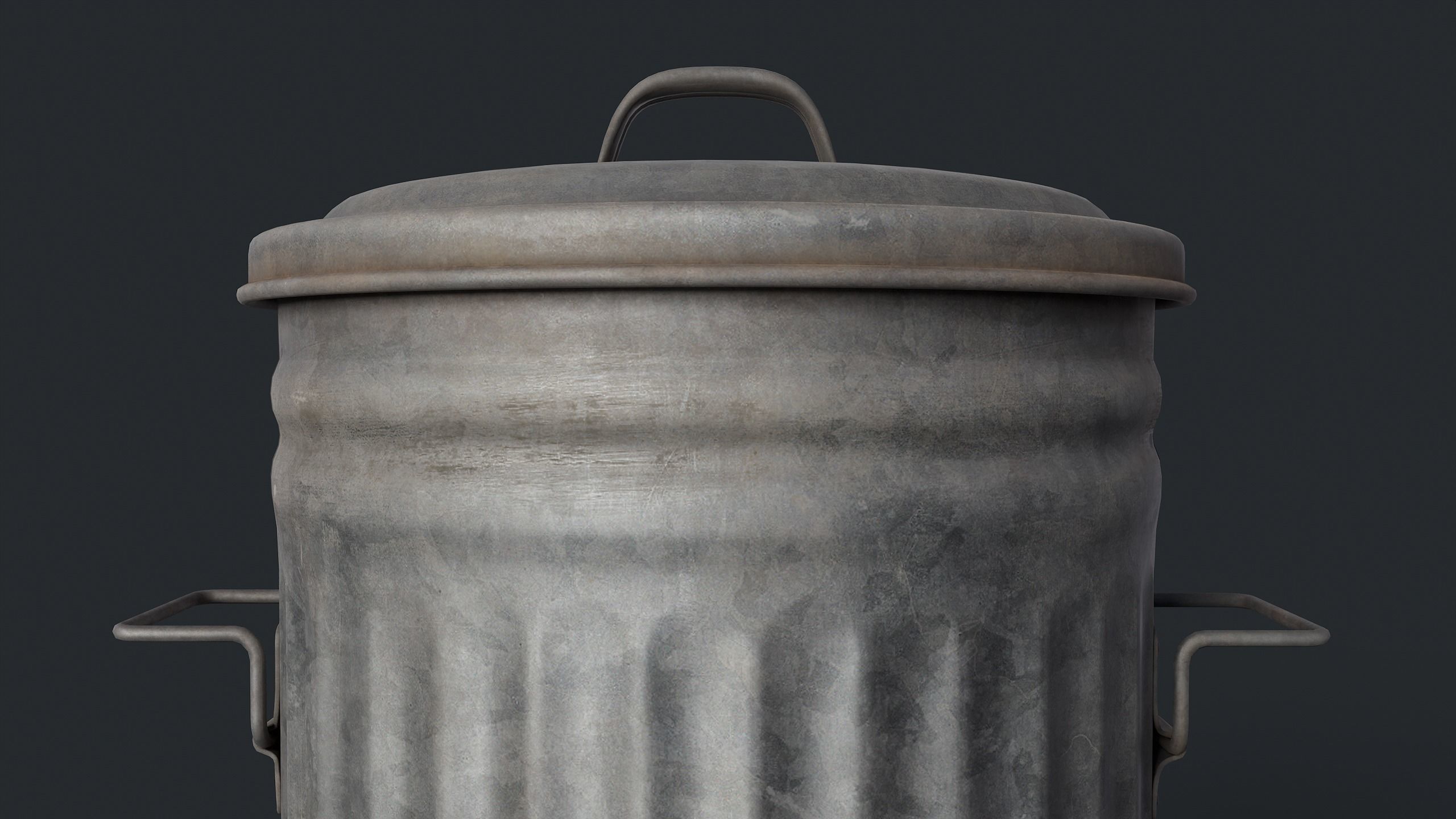 Street Trash Can 45 PBR Game Ready  Low-poly 3D model_21