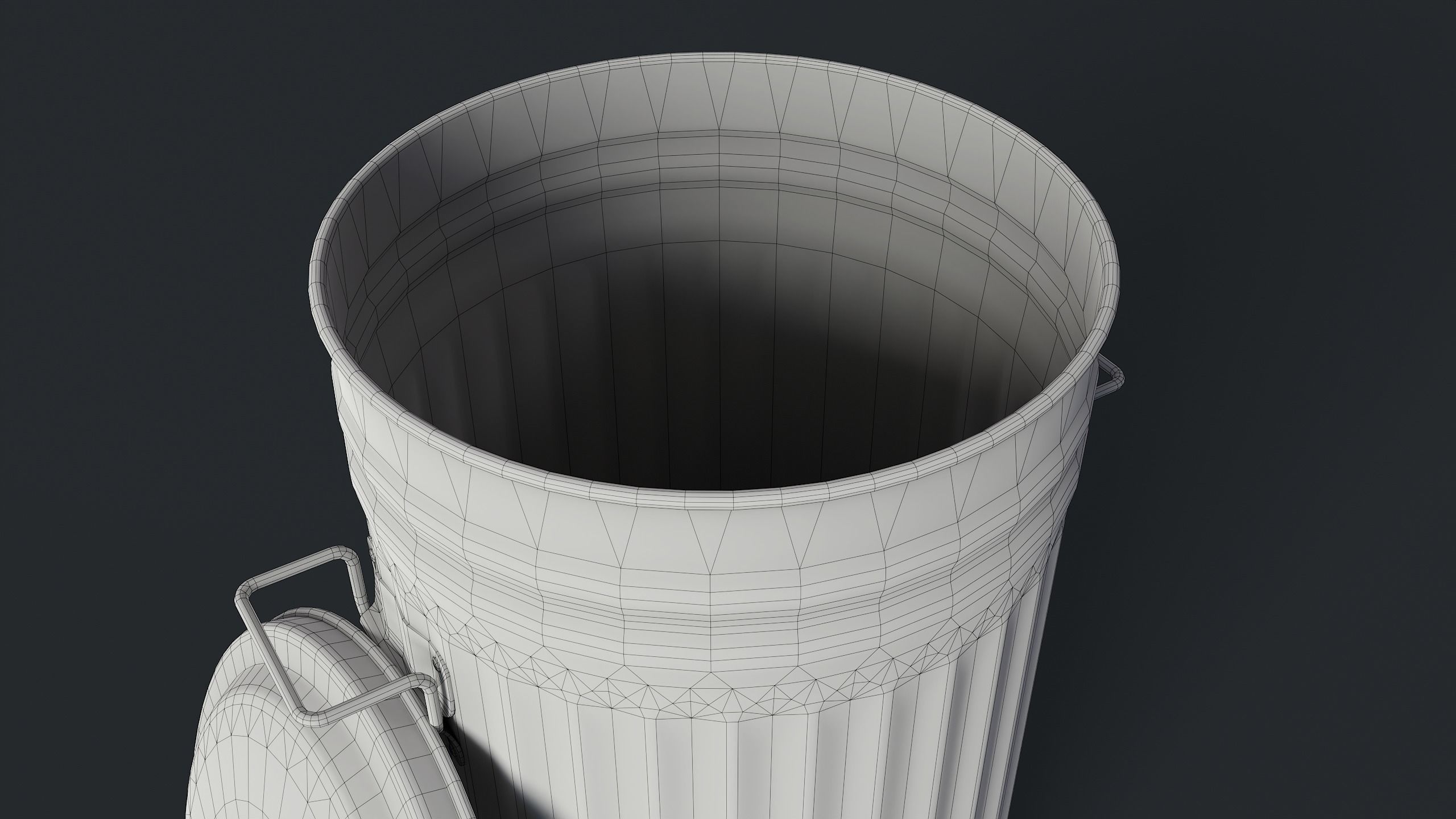 Street Trash Can 45 PBR Game Ready  Low-poly 3D model_25