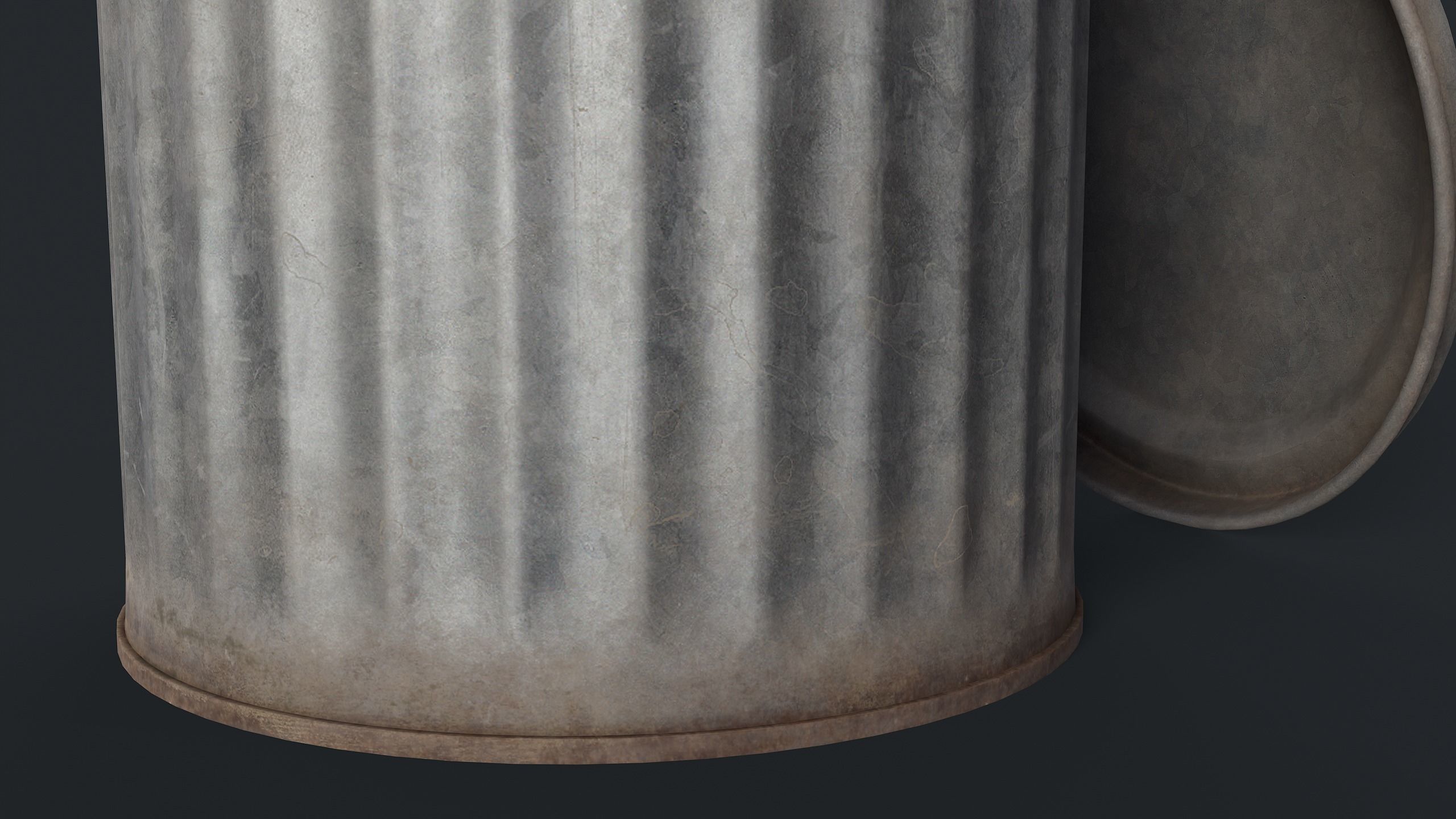 Street Trash Can 45 PBR Game Ready  Low-poly 3D model_11