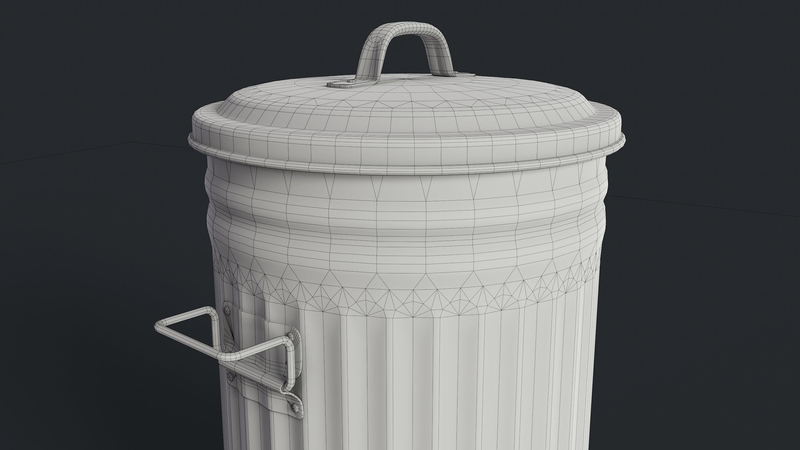 Street Trash Can 45 PBR Game Ready  Low-poly 3D model_23