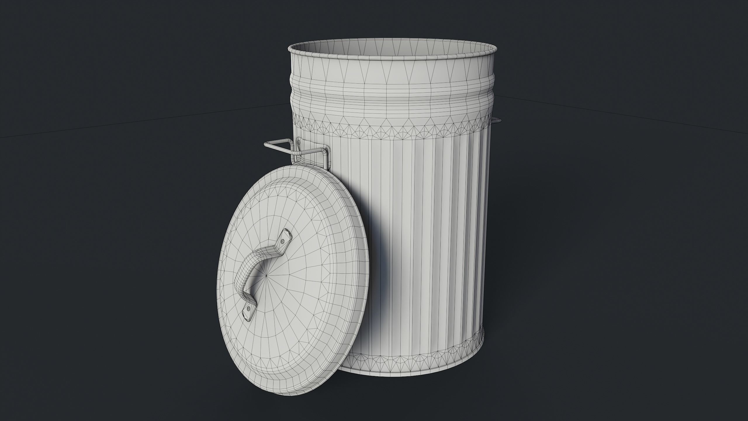 Street Trash Can 45 PBR Game Ready  Low-poly 3D model_24