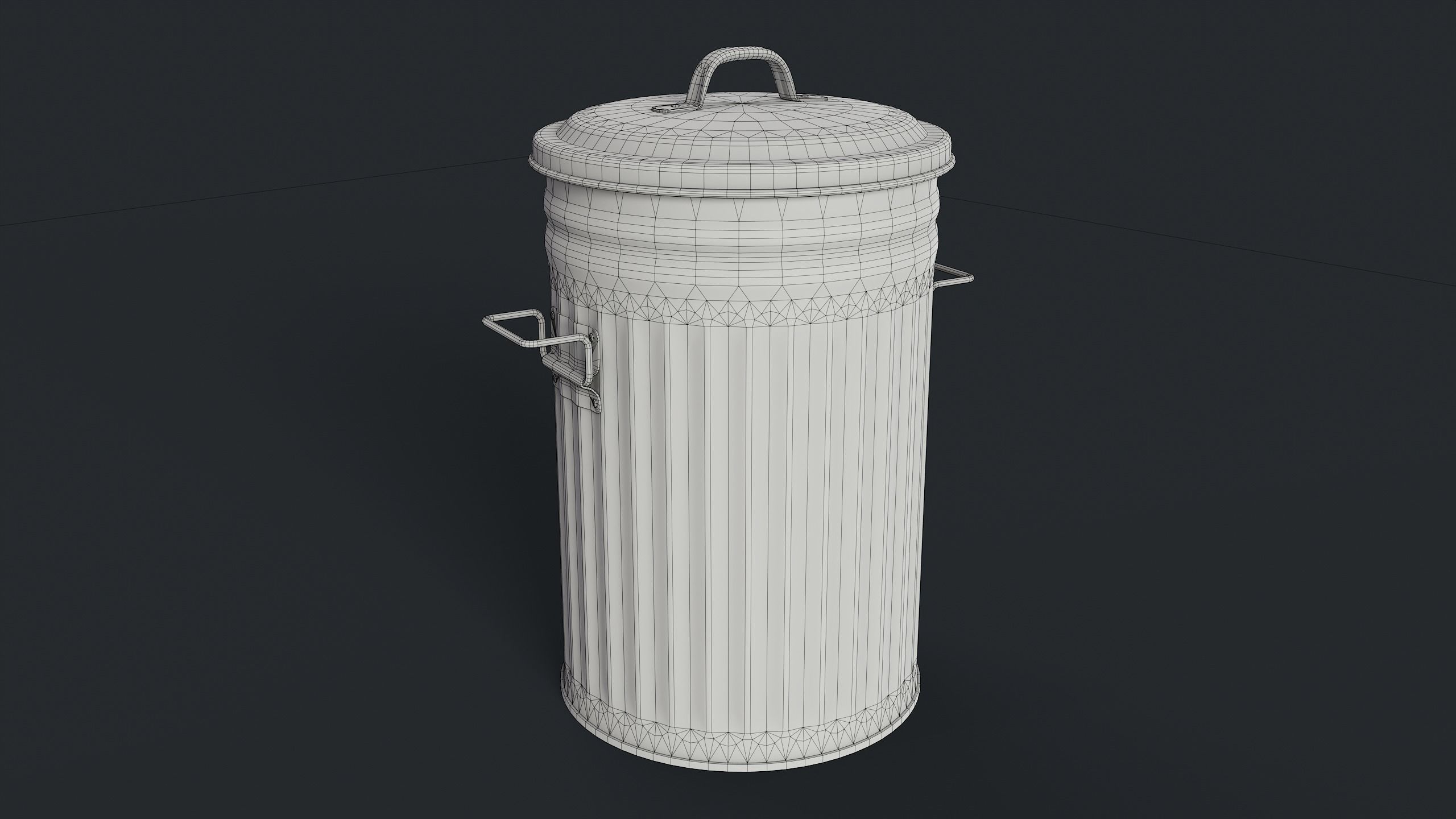 Street Trash Can 45 PBR Game Ready  Low-poly 3D model_22
