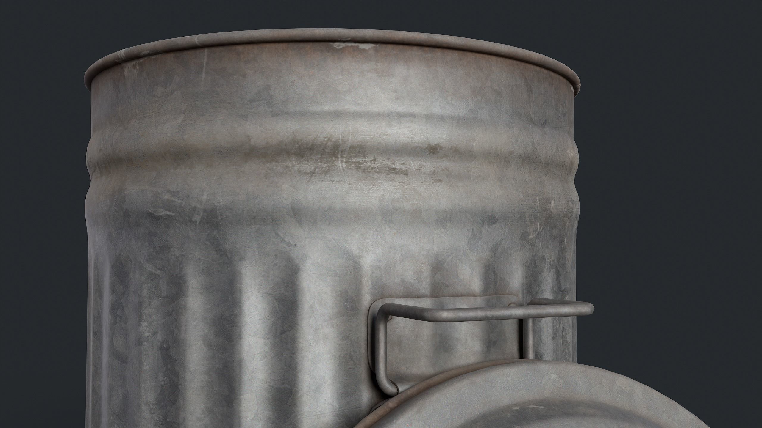 Street Trash Can 45 PBR Game Ready  Low-poly 3D model_14