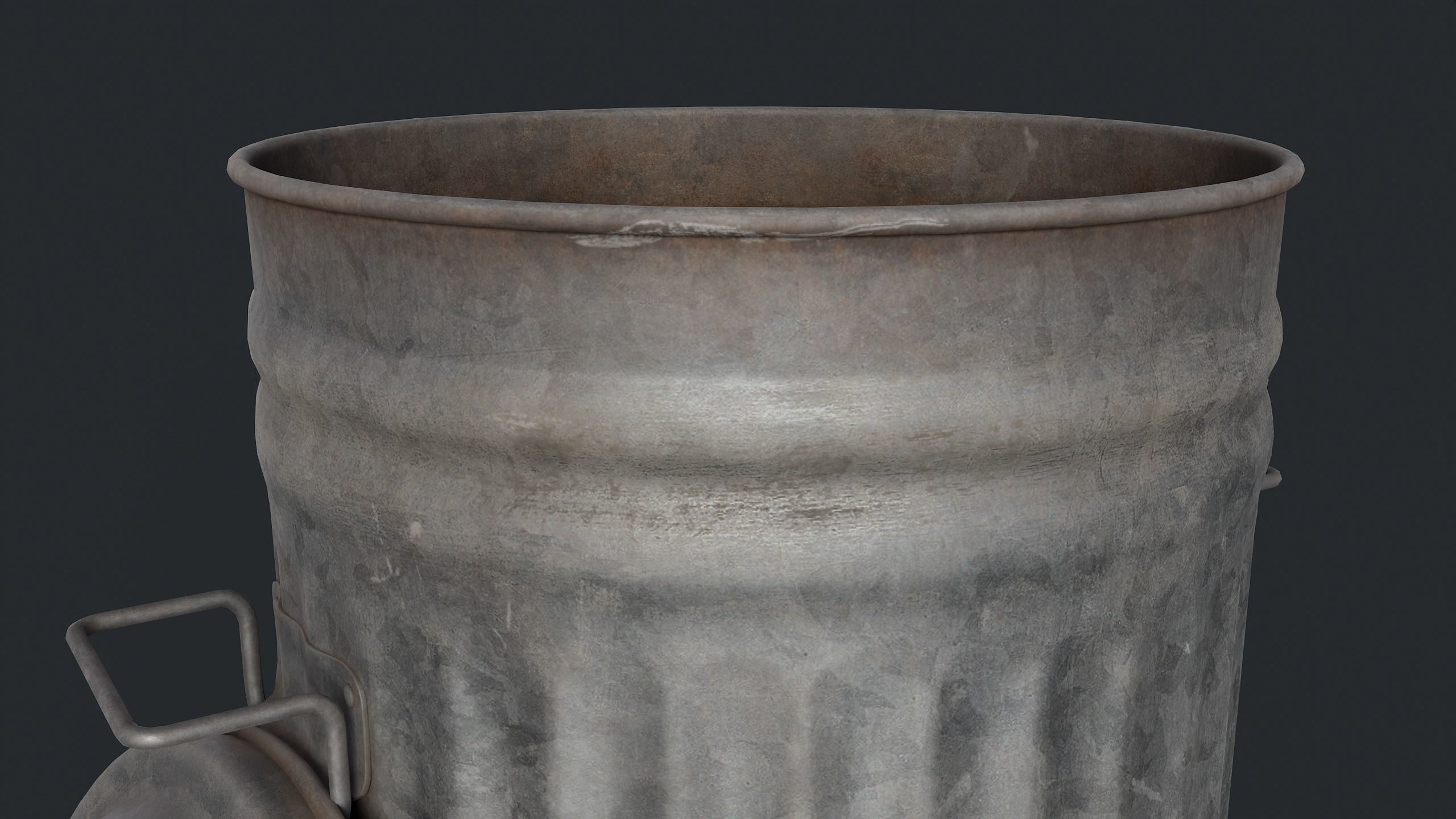 Street Trash Can 45 PBR Game Ready  Low-poly 3D model_8