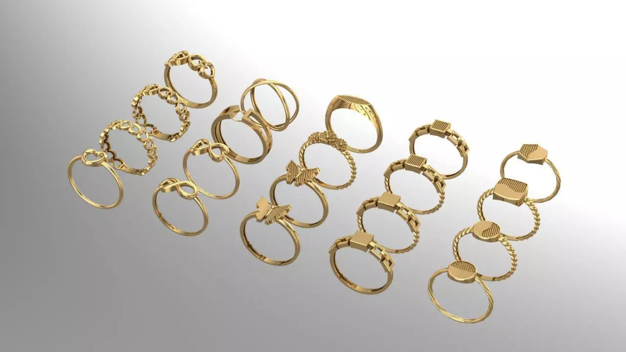 20 minimal ring pack 3D print model_0