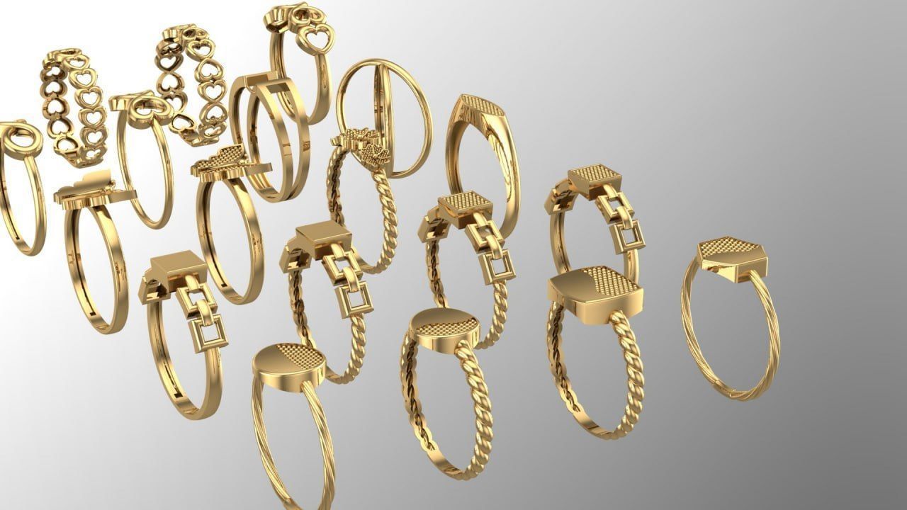 20 minimal ring pack 3D print model_1