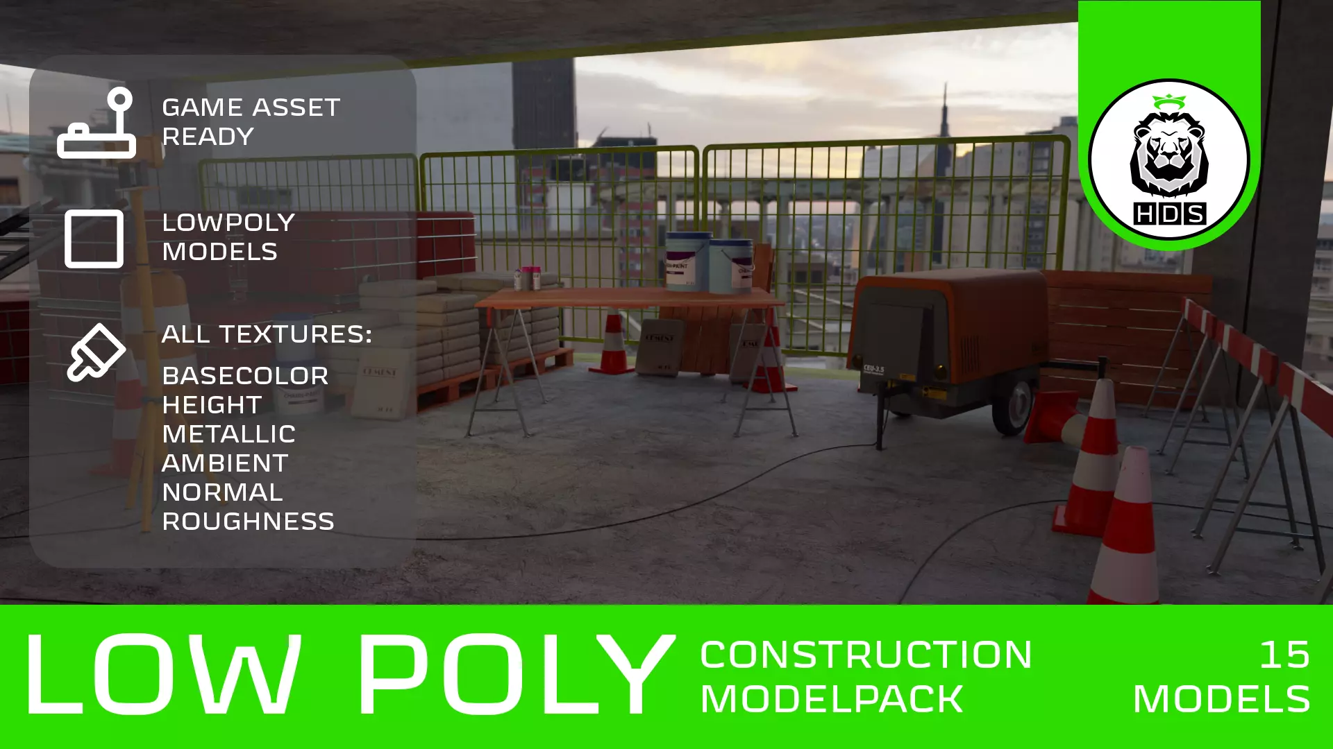 Construction Model Pack Low-poly 3D model_0