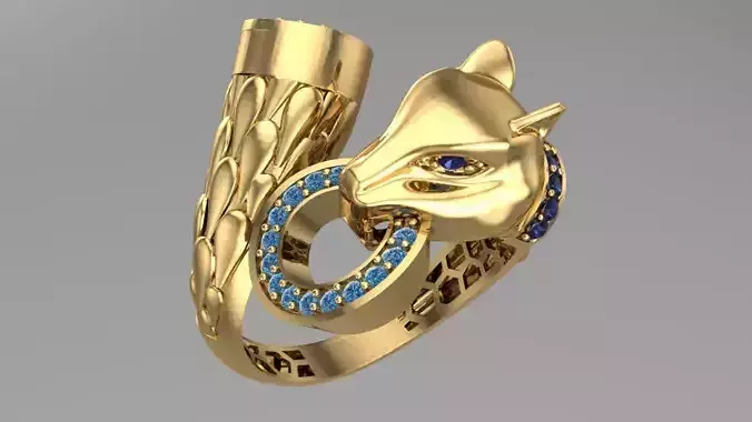  Gold tiger ring 3D print model