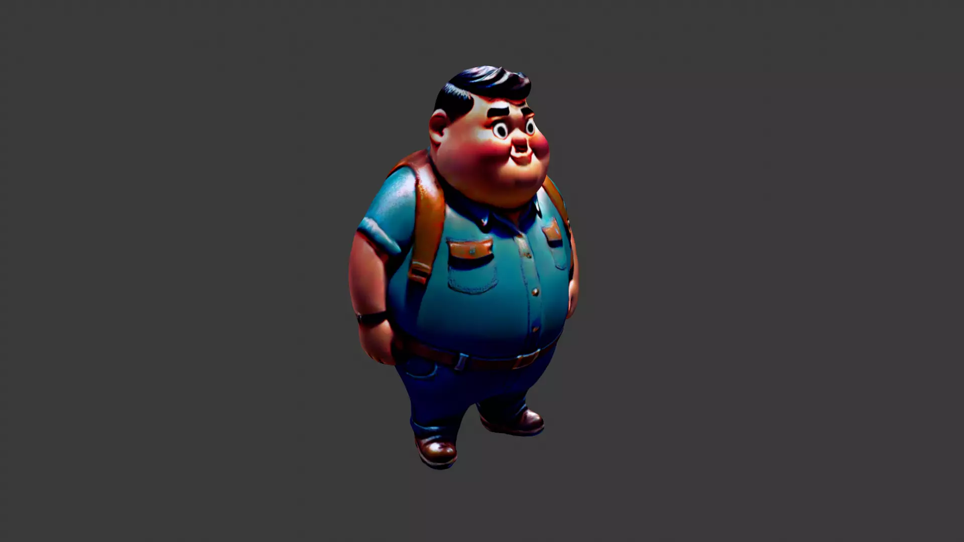 Fat Man  Low-poly 3D model_0