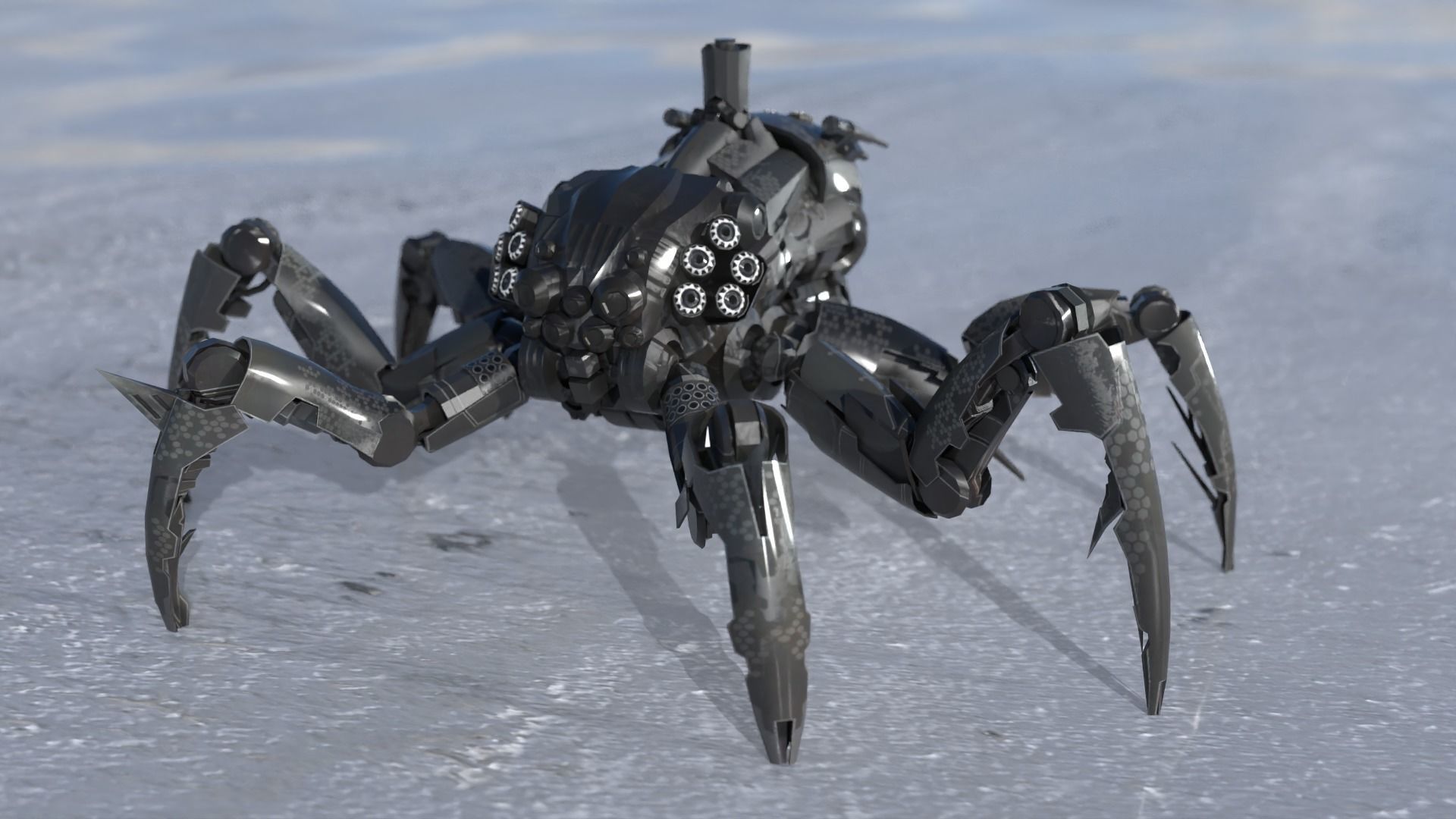 Hexapod Spider Bot 3D model_3