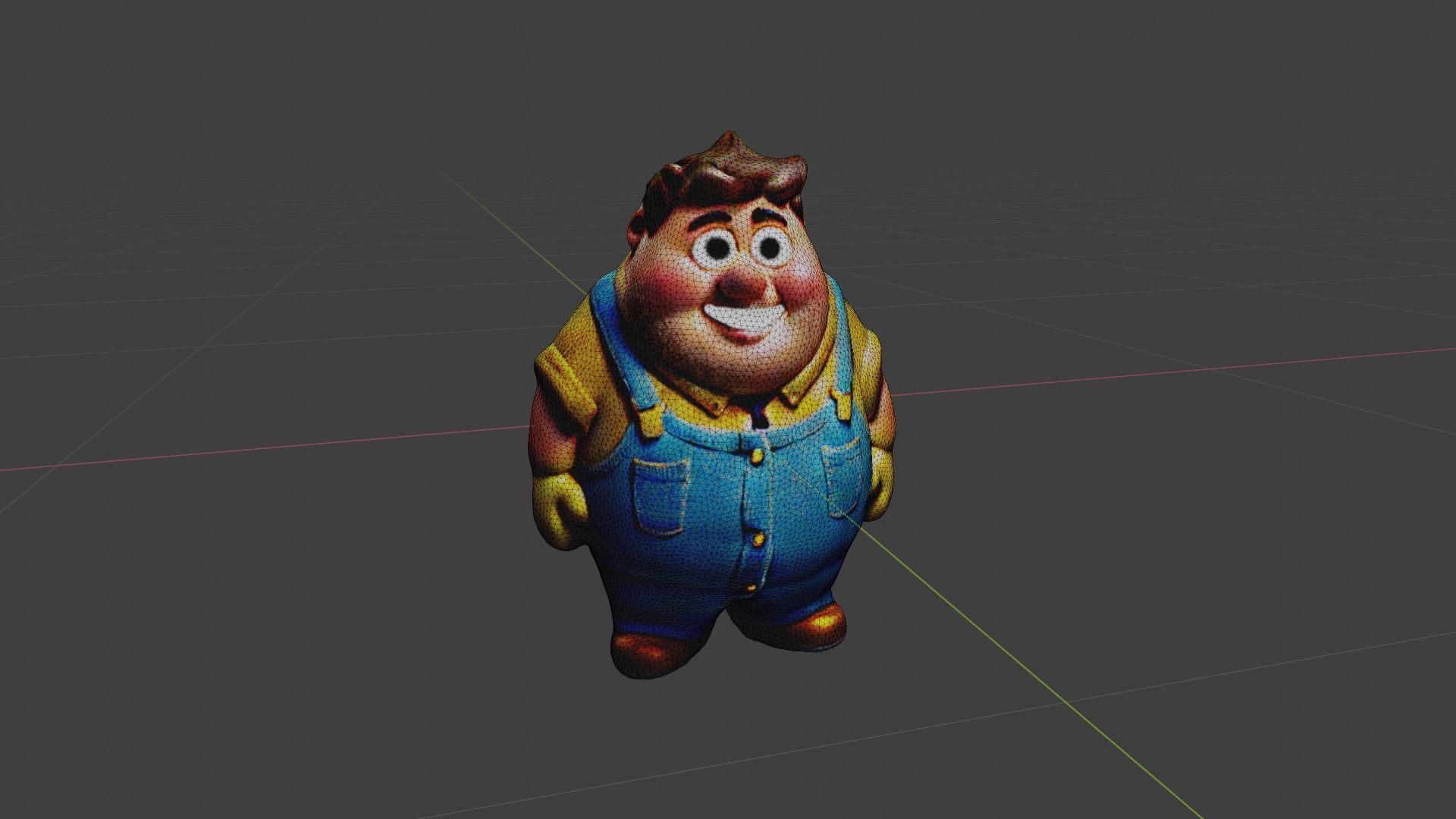 Cartoon Fat Boy Low-poly 3D model_6