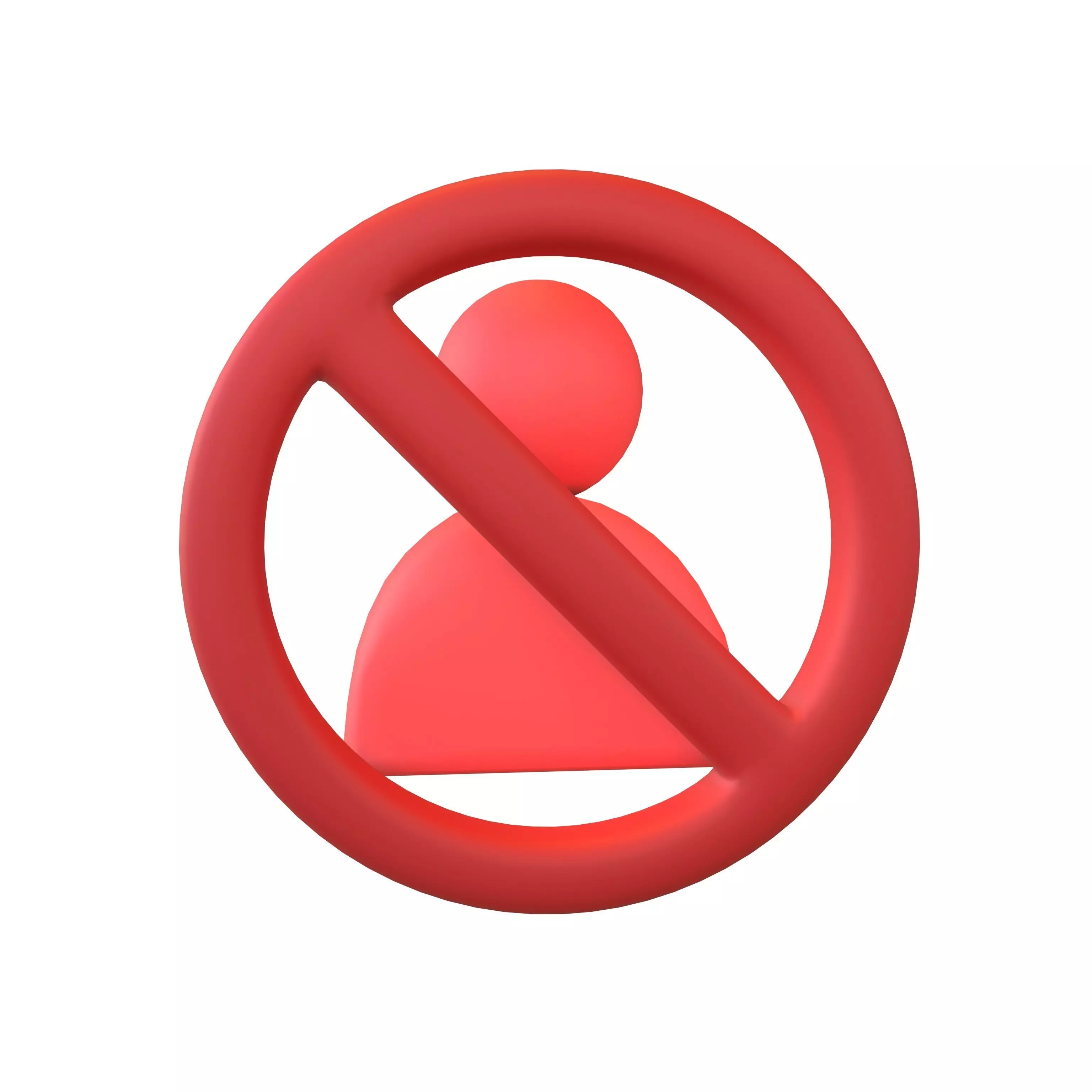 Blocked User Icon V1 002 Low-poly 3D model_0