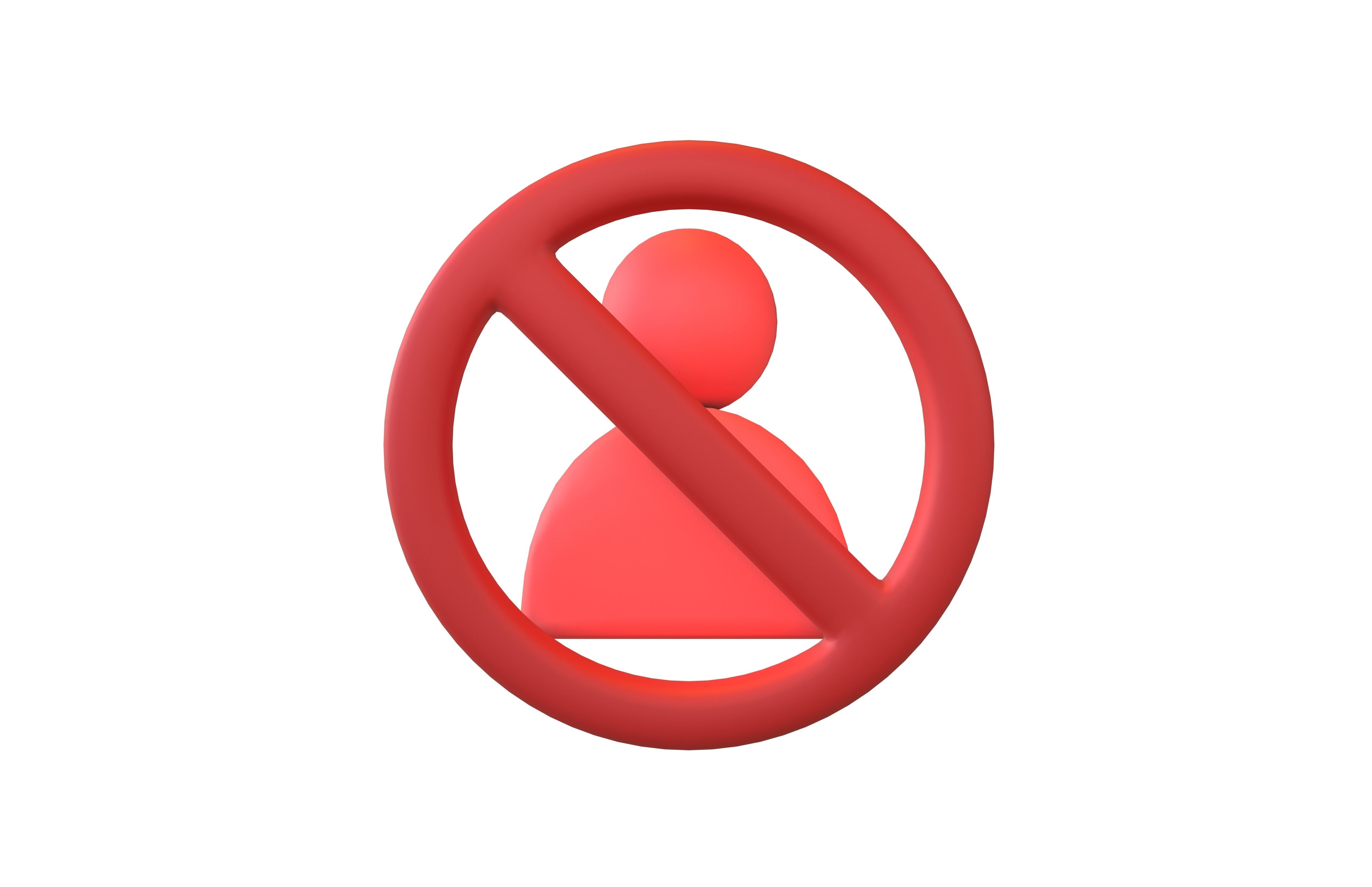 Blocked User Icon V1 002 Low-poly 3D model_3