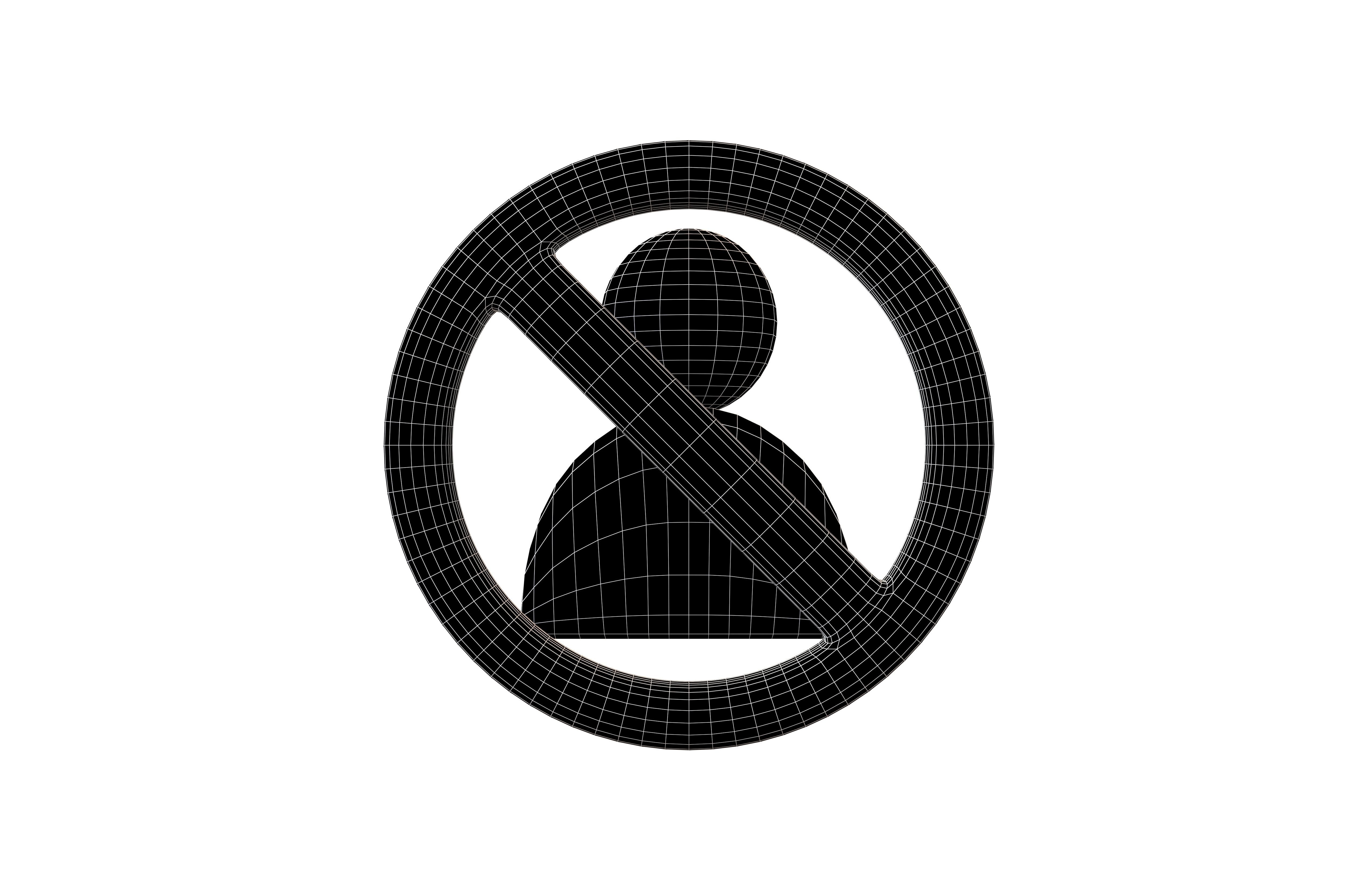 Blocked User Icon V1 002 Low-poly 3D model_5