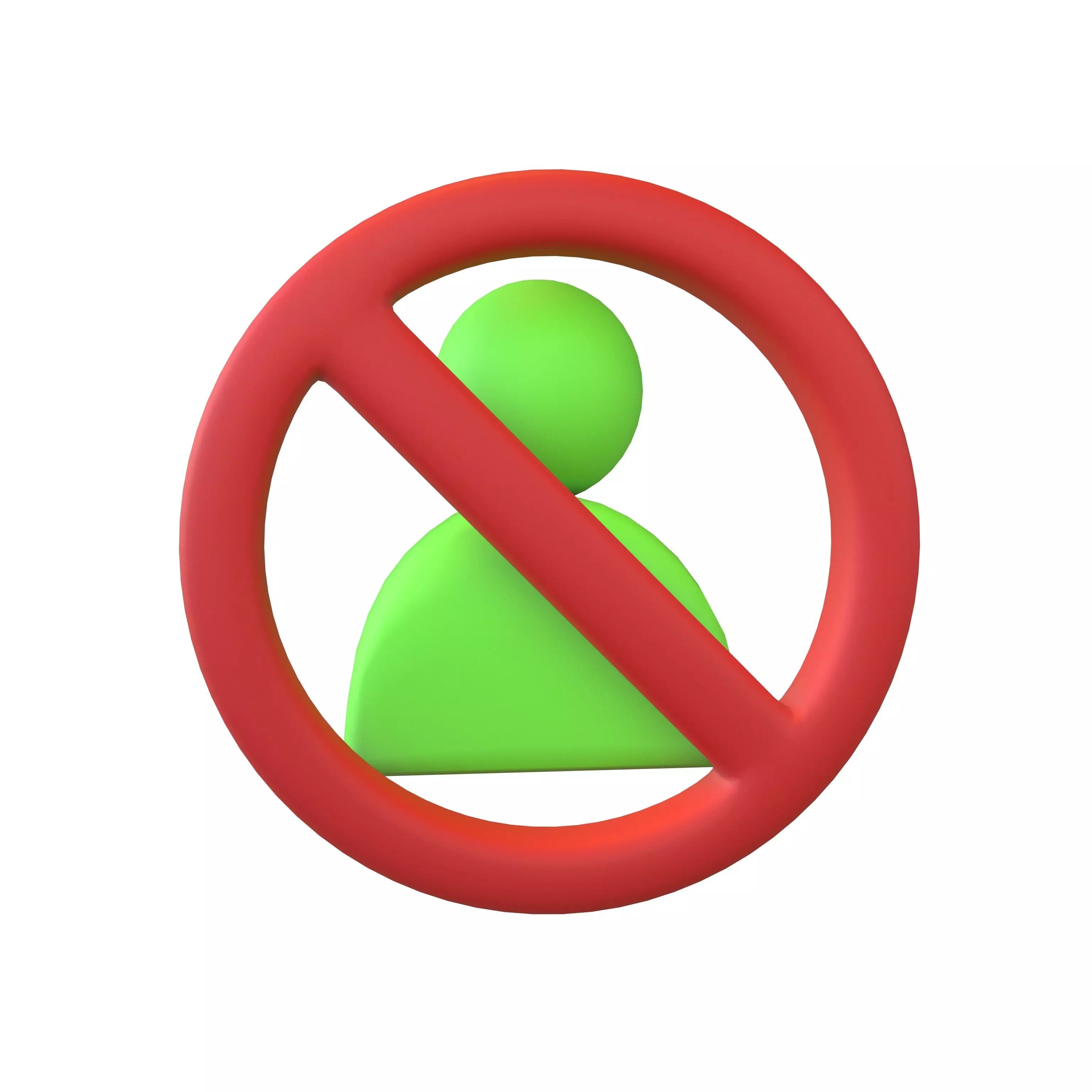 Blocked User Icon V1 003 Low-poly 3D model