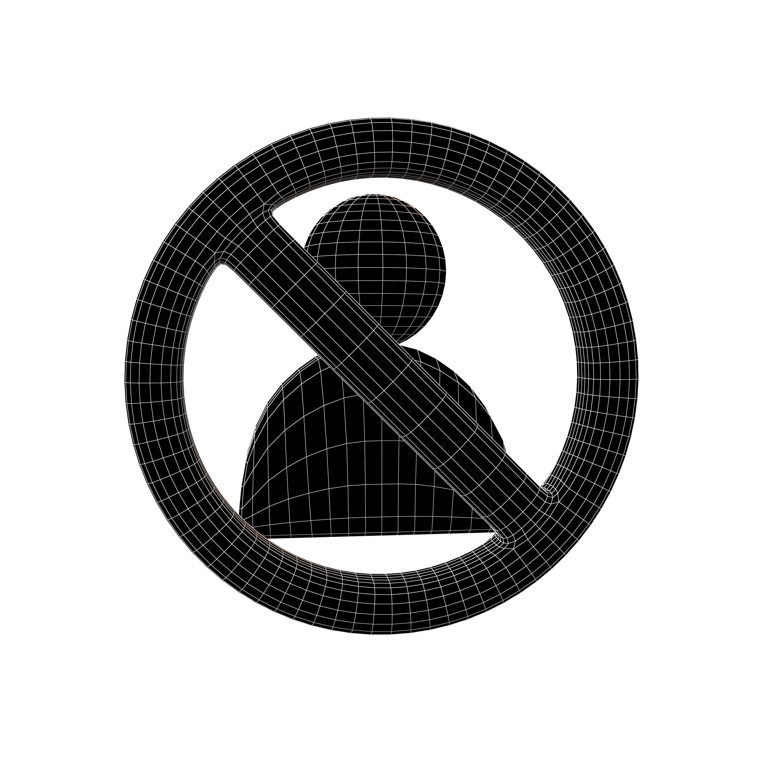 Blocked User Icon V1 004 Low-poly 3D model_4