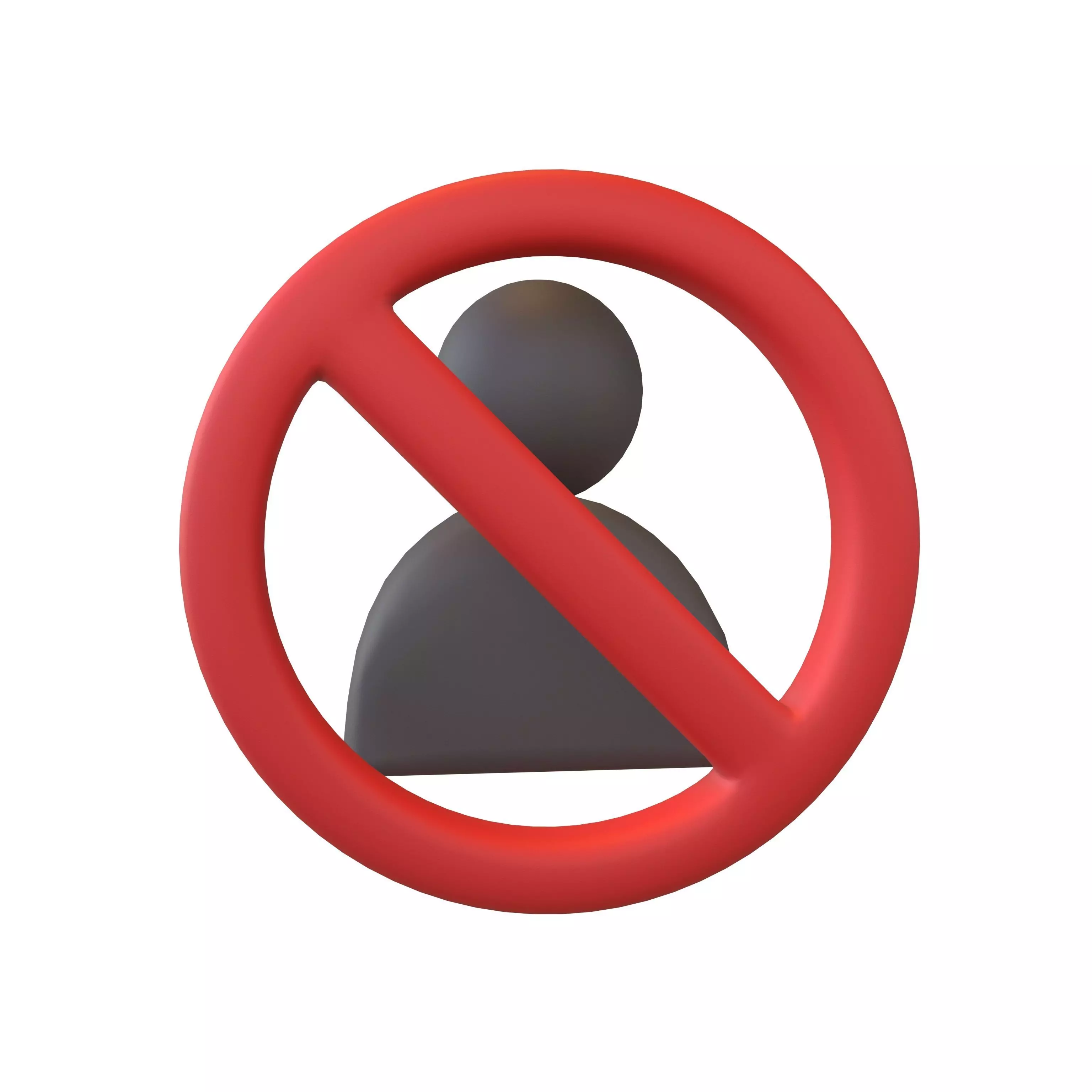 Blocked User Icon V1 004 Low-poly 3D model_0