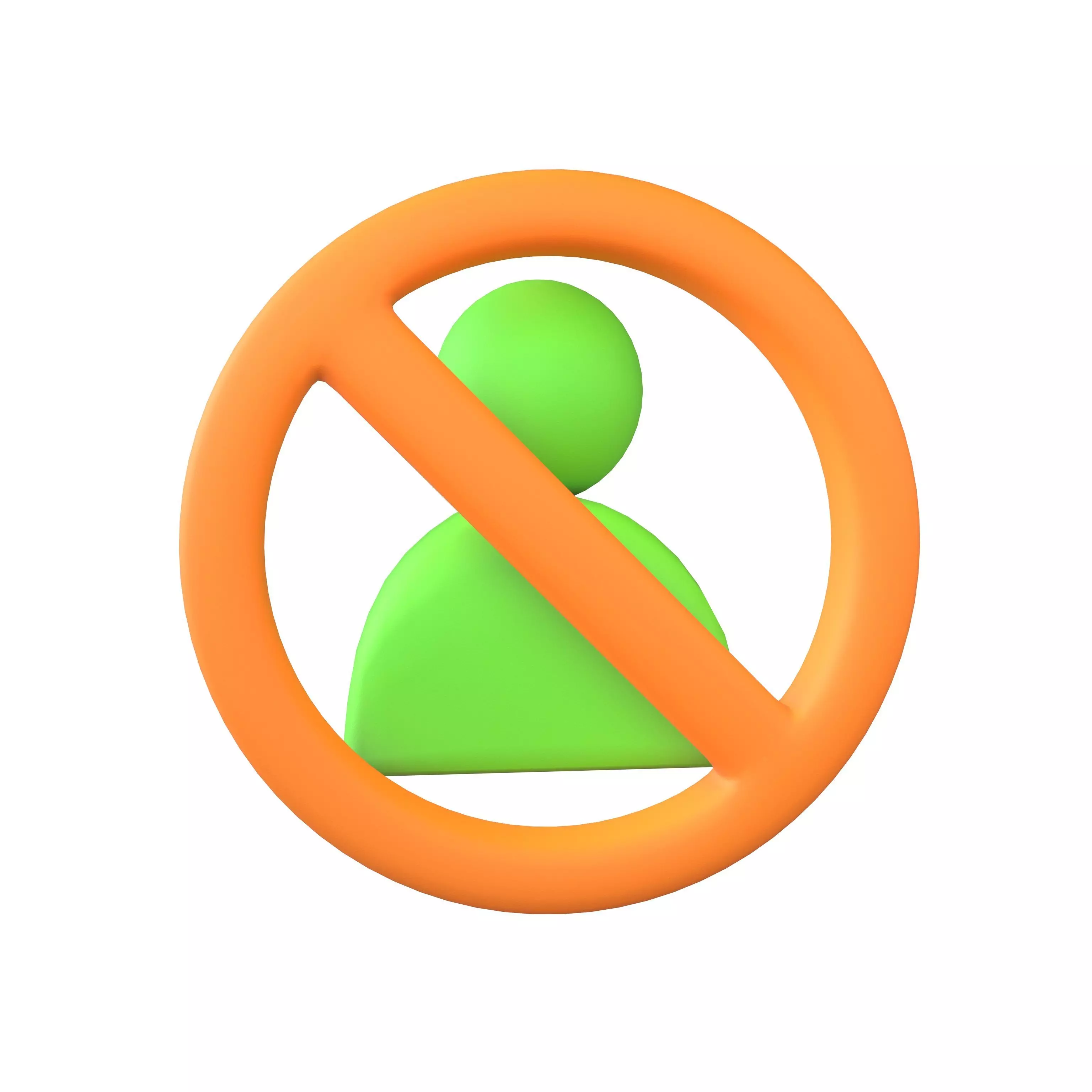 Blocked User Icon V1 007 Low-poly 3D model