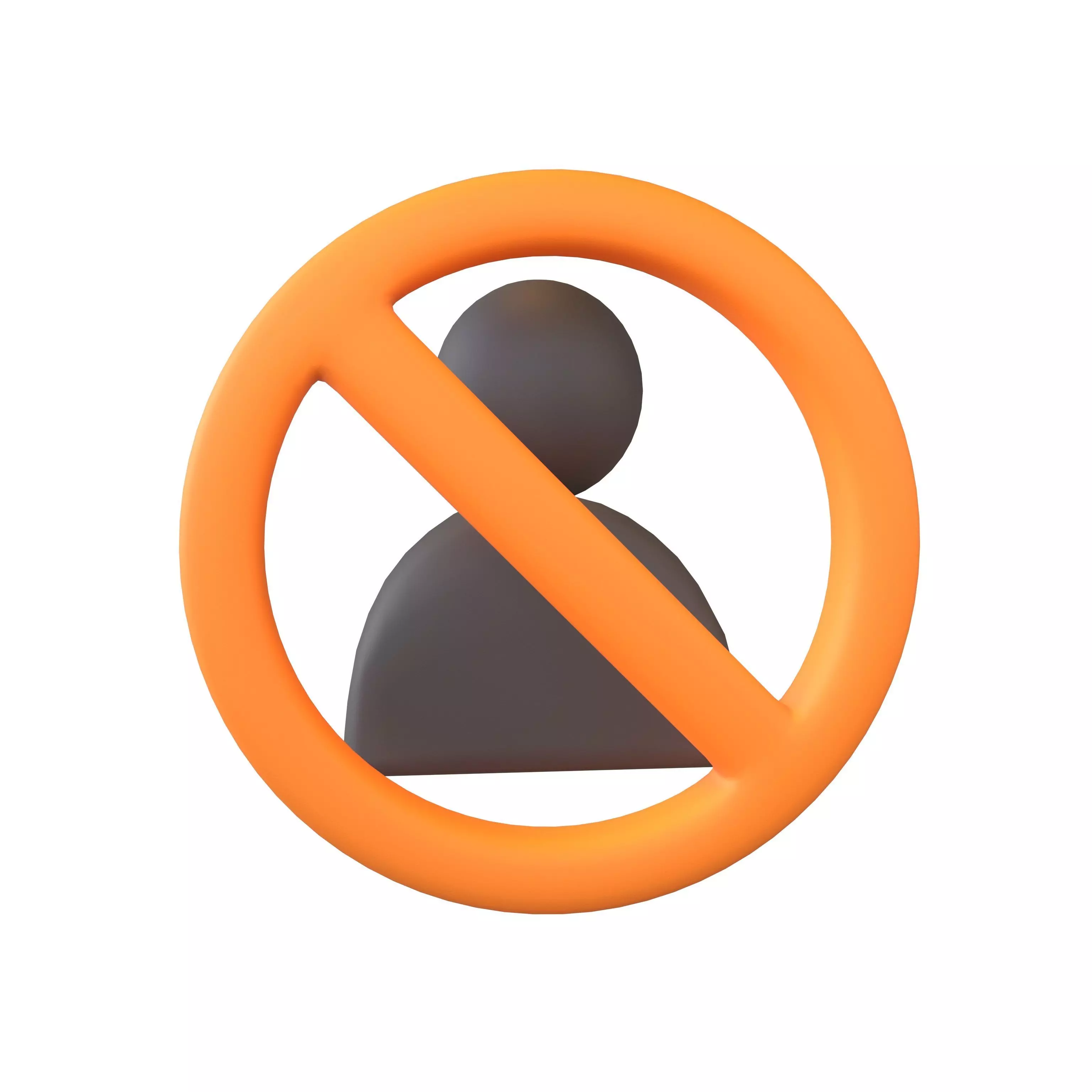 Blocked User Icon V1 008 Low-poly 3D model