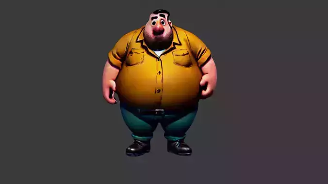 Man Fat Character Cartoon