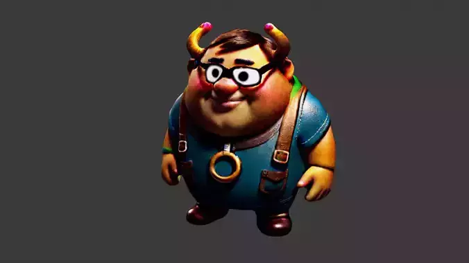 Man Fat Character Cartoon