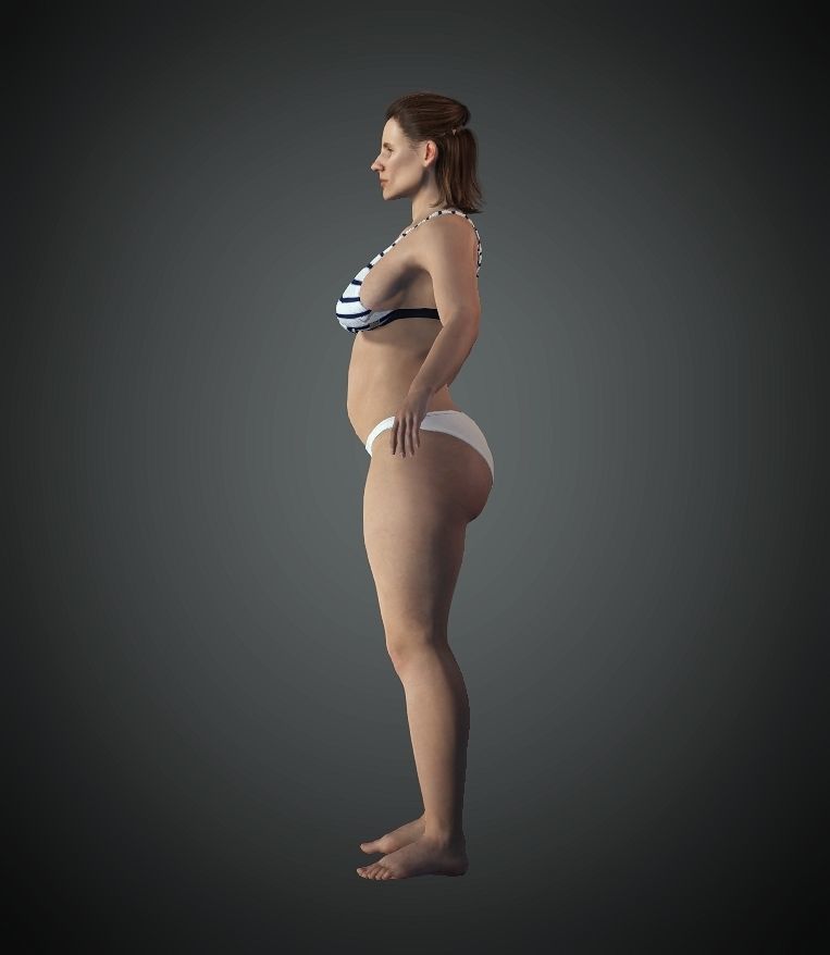 Realistic Young Fat Woman-Female-Human Rigged Low-poly 3D model Low-poly 3D model_6