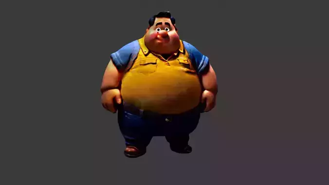 Man Fat Character Cartoon