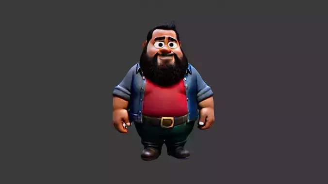 Man Fat Character Cartoon