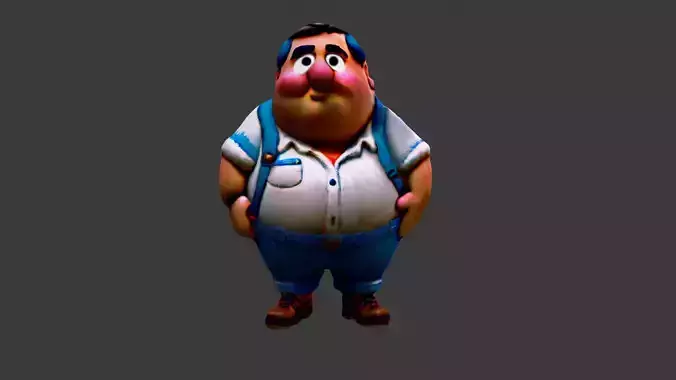 Man Fat Character Cartoon