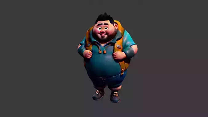 Man Fat Character Cartoon