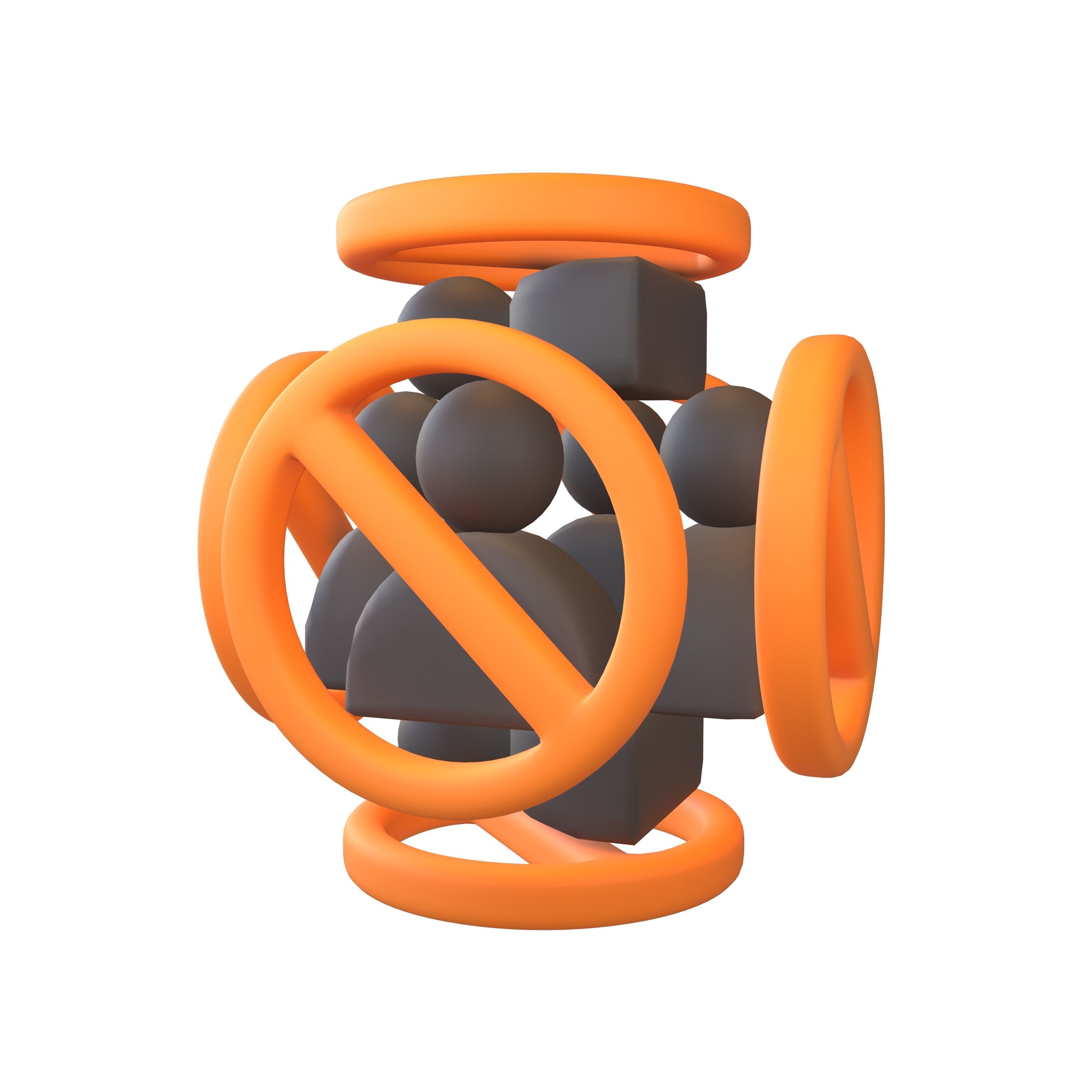 3D model Blocked User Icon V2 008 VR / AR / low-poly | CGTrader