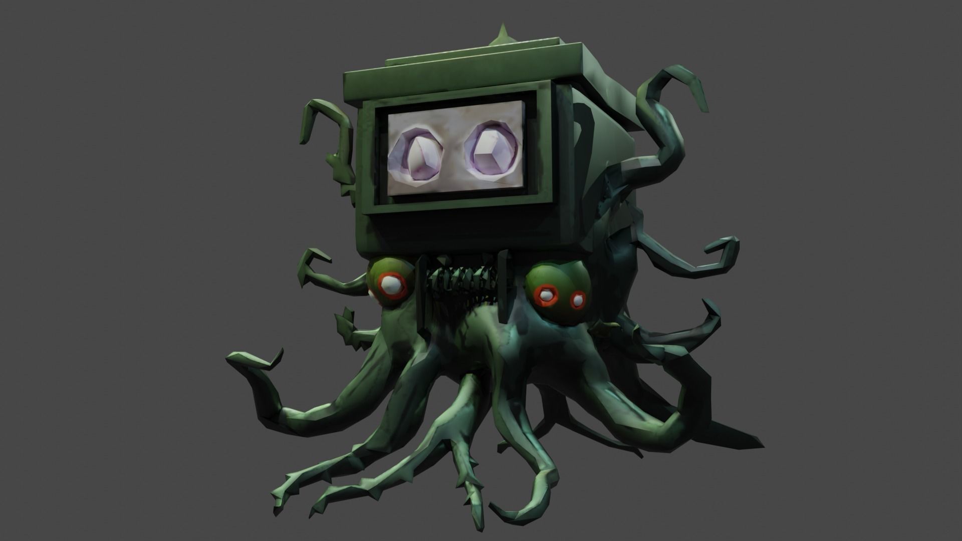 3D model of monsters characters low poly Low-poly 3D model_2