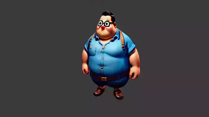 Man Fat Character Cartoon