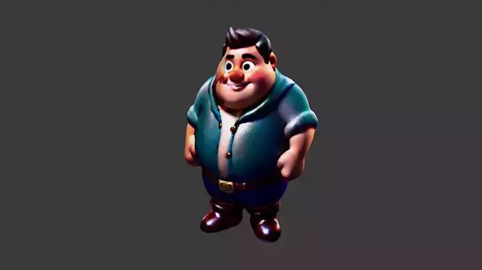 Man Fat Character Cartoon